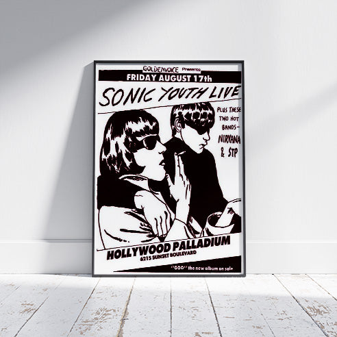 Sonic Youth Live Friday August 17th Hollywood Palladium: Individually Rolled & Labeled 61x91.5cm
