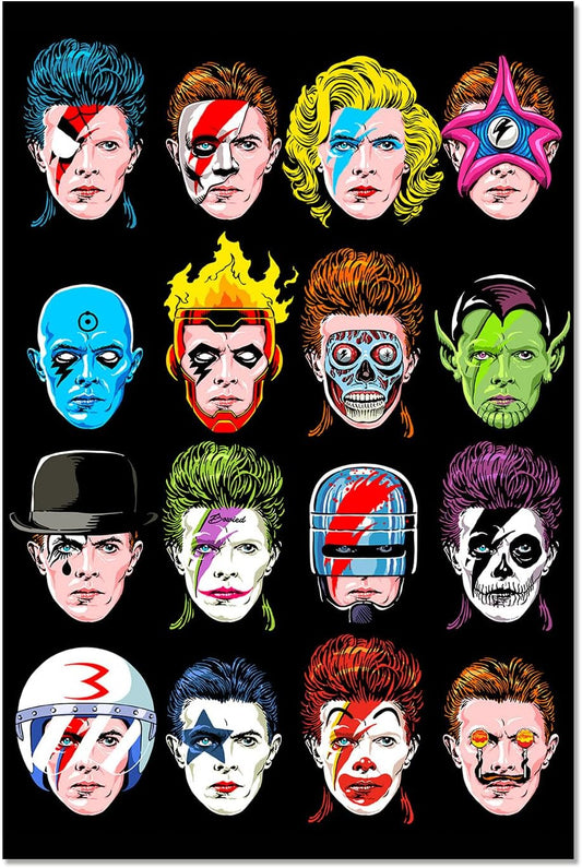 Butcher Billy Floating Heads of David Bowie 61 x 91.5cm Poster 61 x 91.5cm