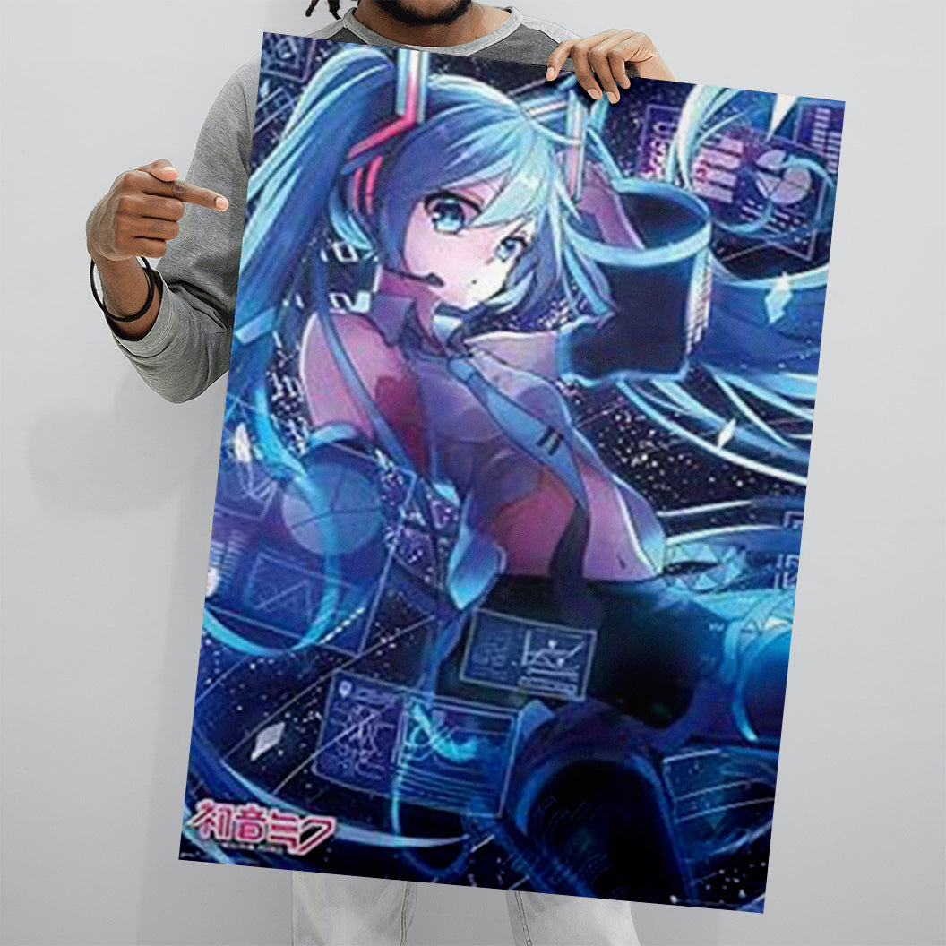HATSUNE MIKU Key art Momo & Okarun 91.5x61cm