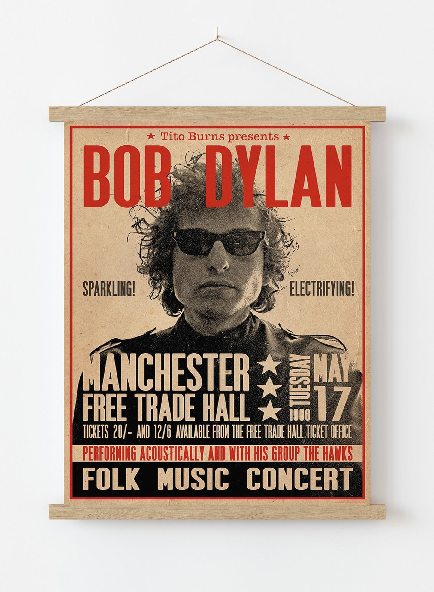 Bob Dylan Free Trade Hall Manchester (A1 59.5x84cm) Poster