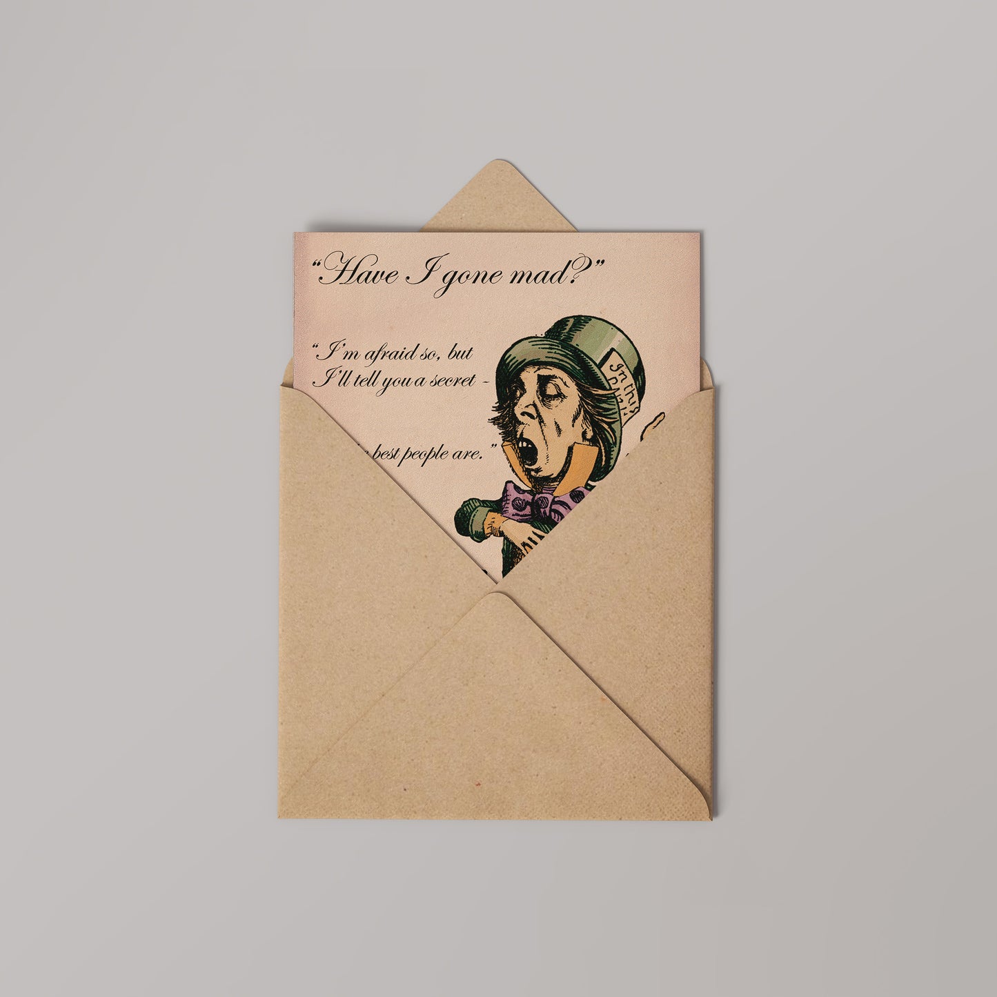 Alice in Wonderland Have i gone mad Greetings Card 14x14cm