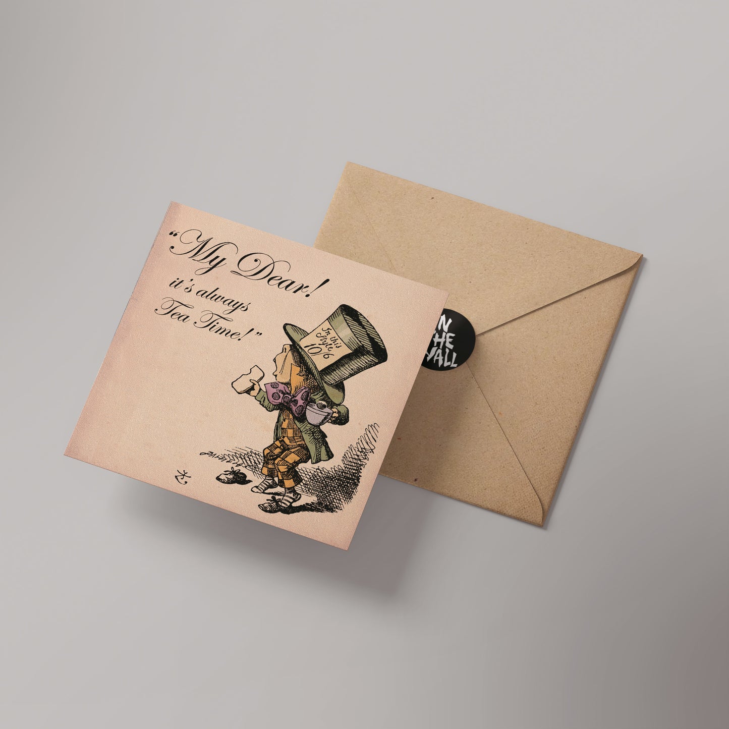 Alice in Wonderland Its always tea time Greetings Card 14x14cm