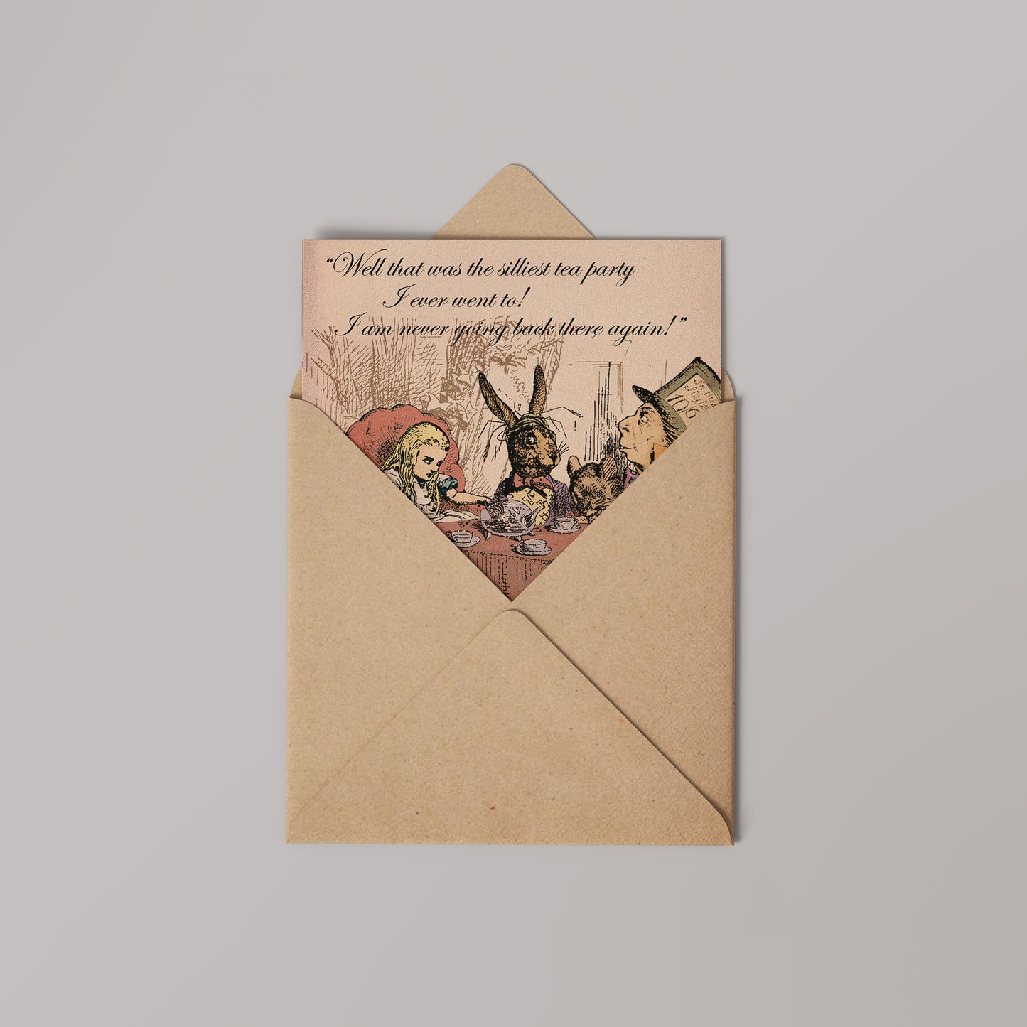 Alice in Wonderland Silliest Tea Party Greetings Card 14x14cm