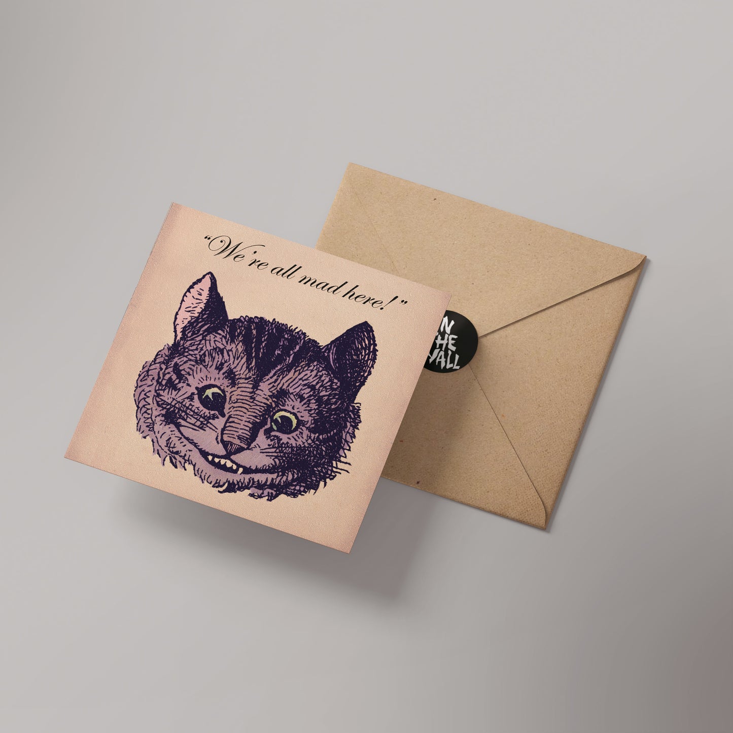 Alice in Wonderland Were all mad here Greetings card (Blank Inside)