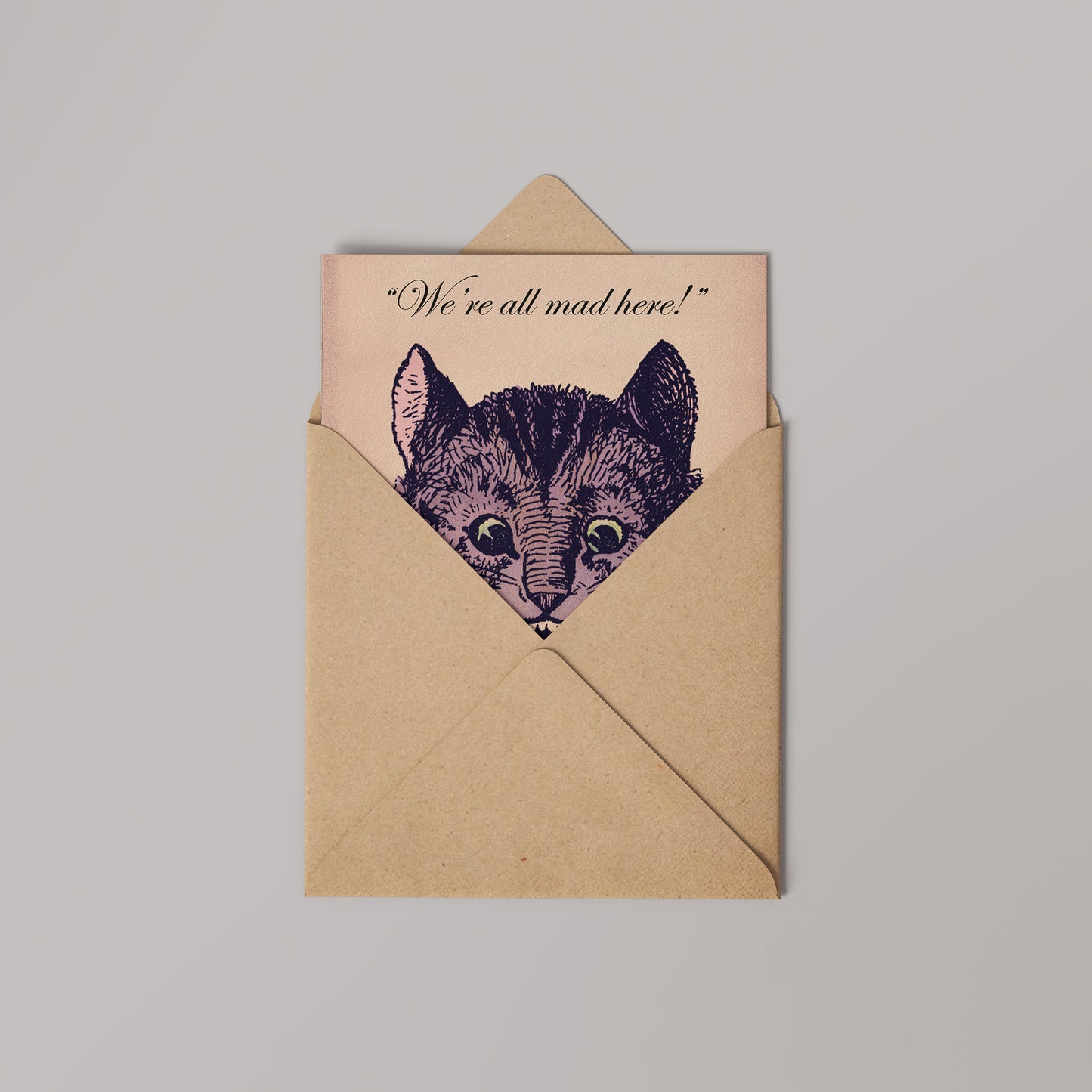 Alice in Wonderland Were all mad here Greetings card (Blank Inside)