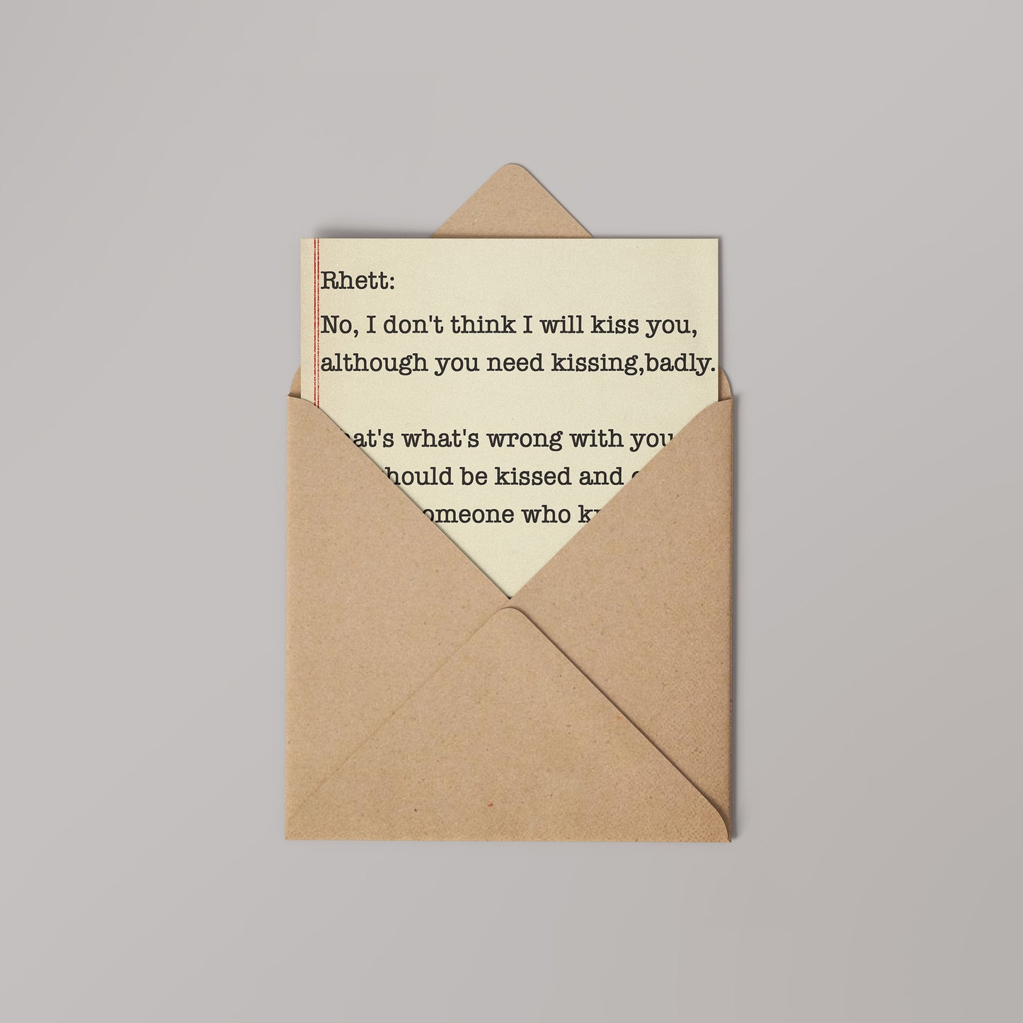 Gone with the wind, Rhett Movie Quote Greetings Card (14x14cm)