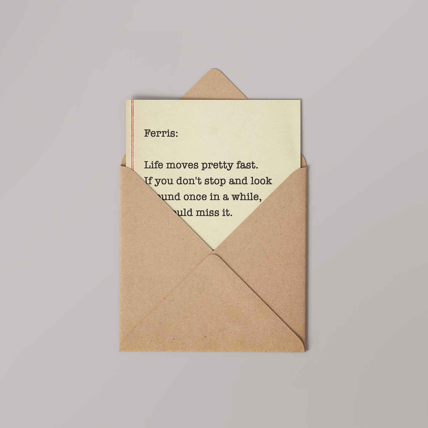 Ferris Bueller, Movie Quote Greetings Card (14x14cm)