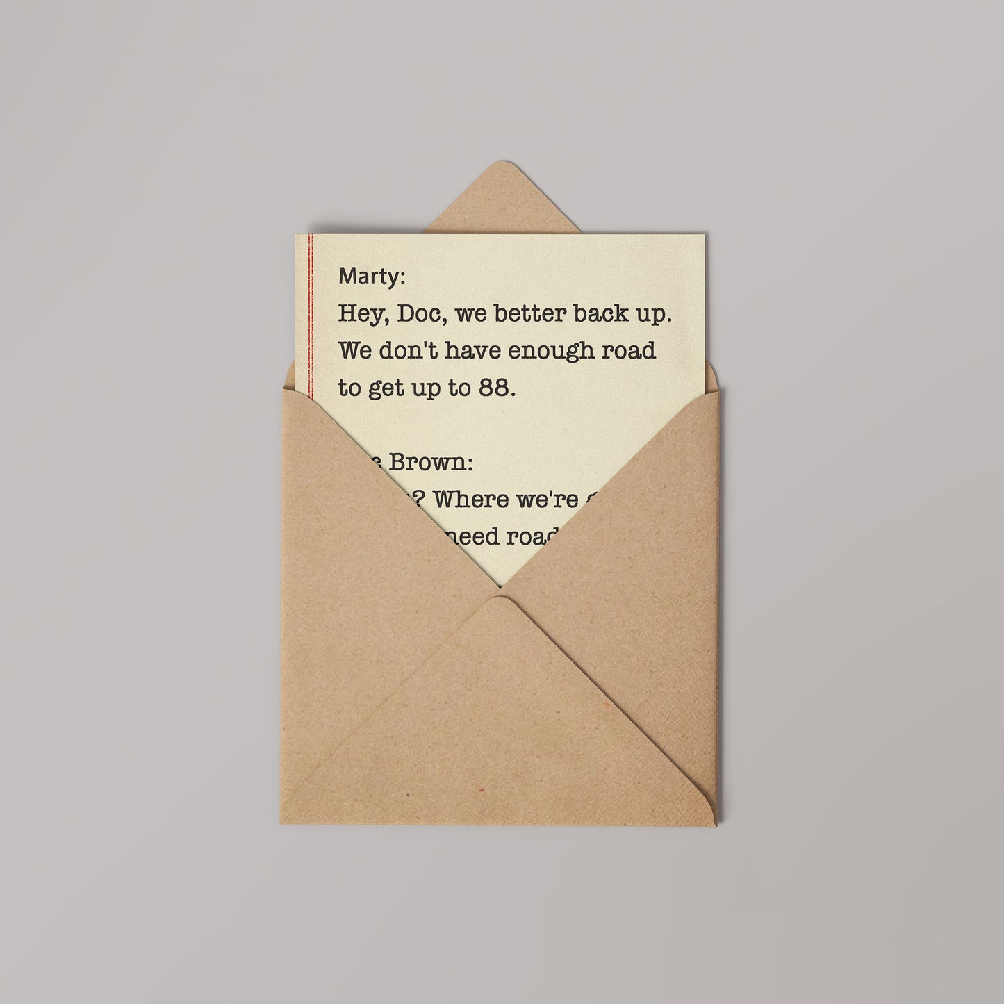 Back to the future, Marty Movie Quote Greetings Card (14x14cm)