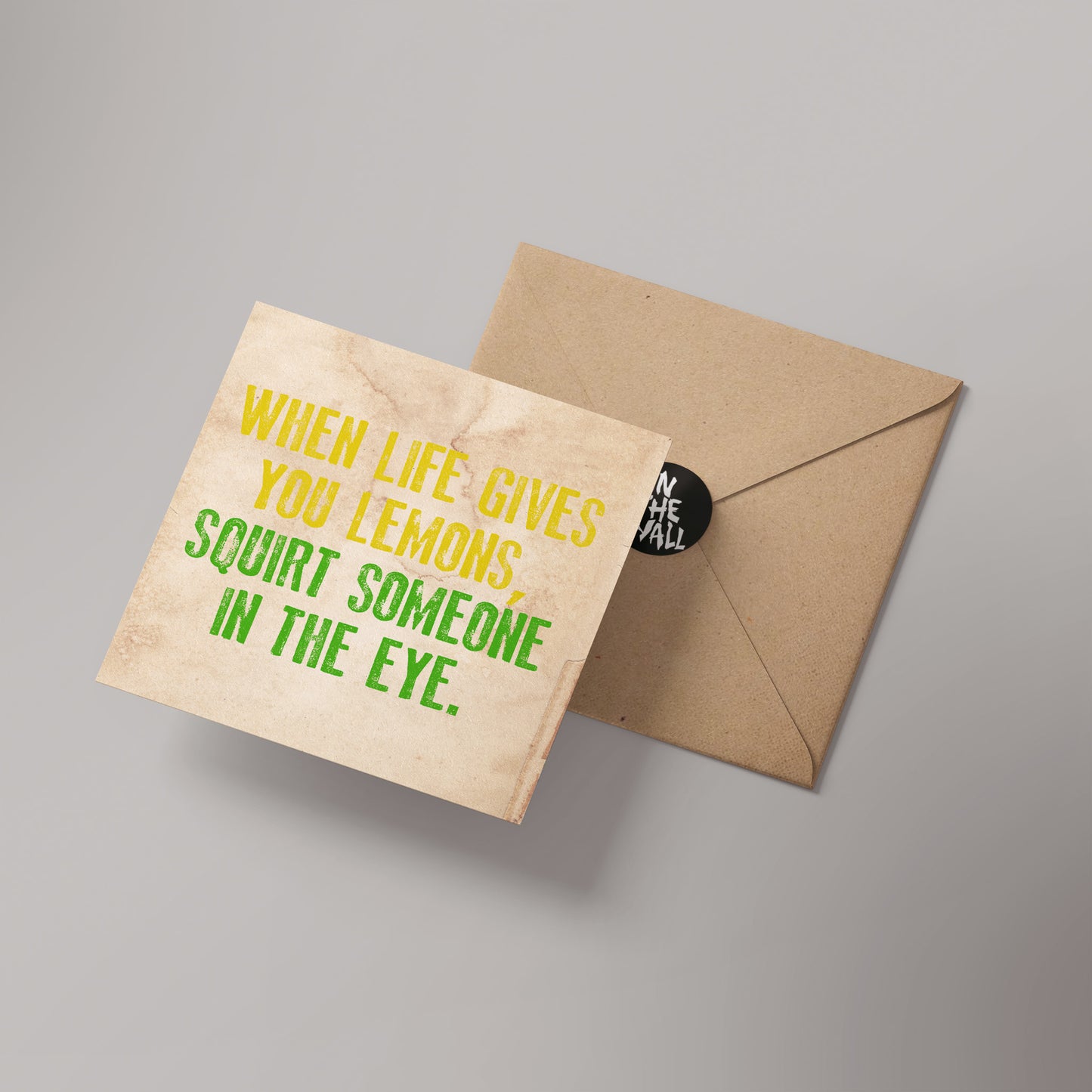 Lemons Proverb Letter Press Greetings card (Blank Inside)