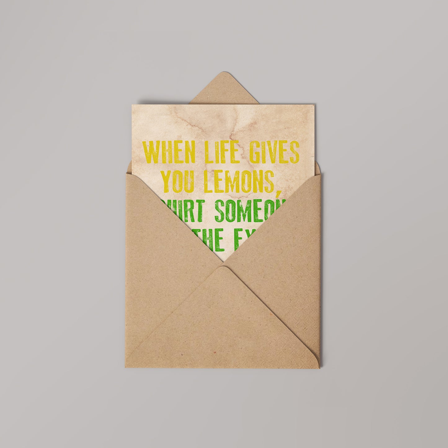 Lemons Proverb Letter Press Greetings card (Blank Inside)