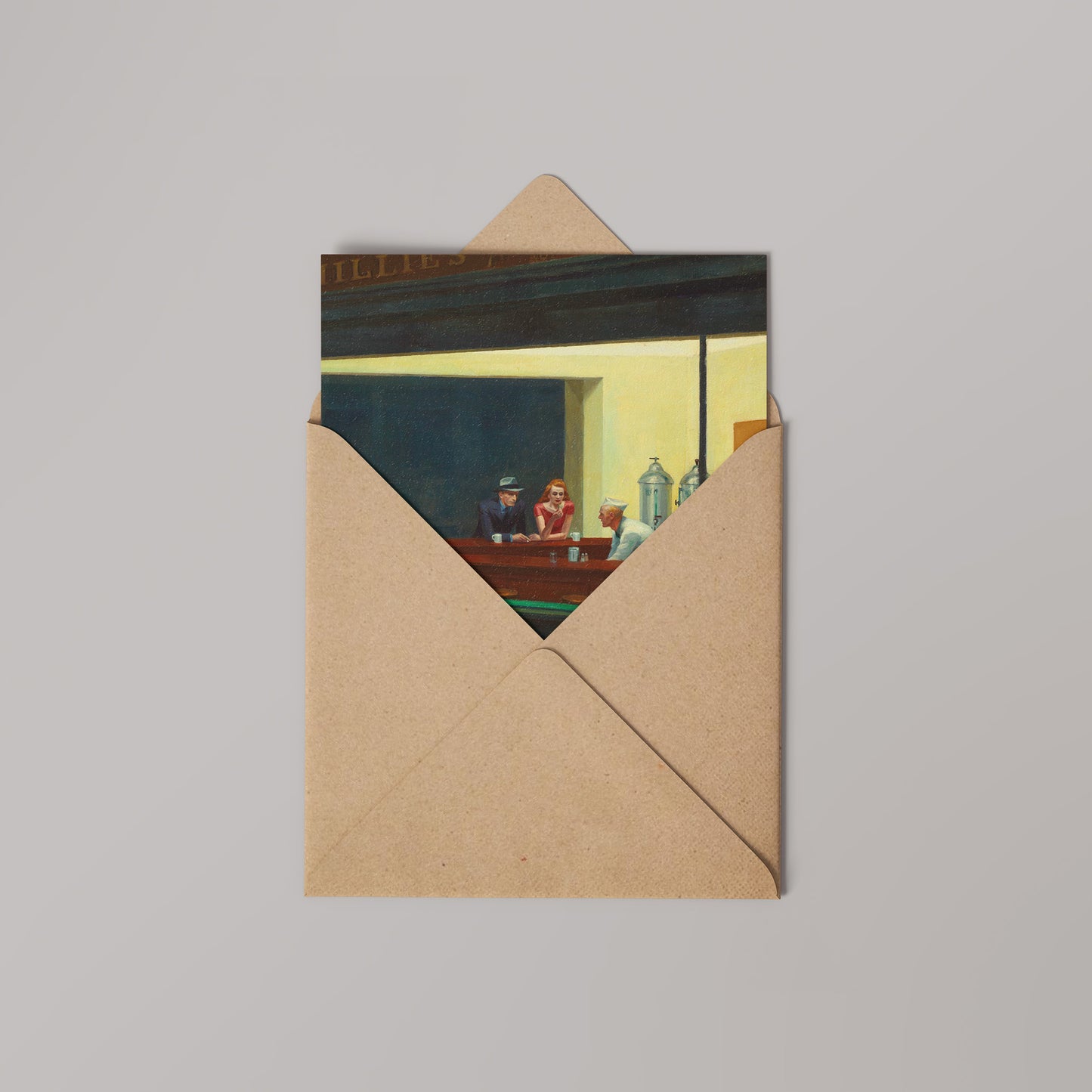 Edward Hopper - Nighthawks Greetings Card 14x14cm
