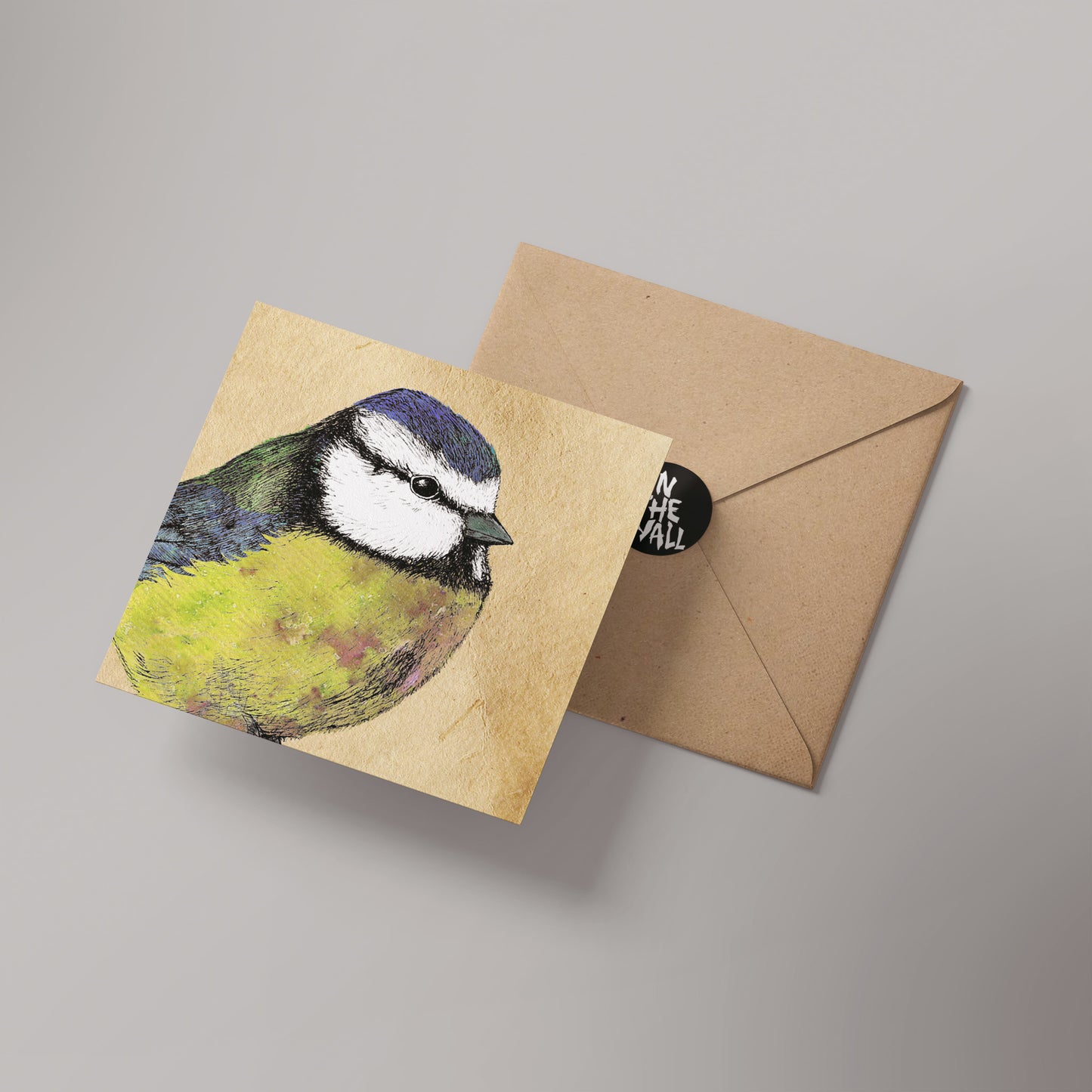 Blue Tit Greetings Card 14x14cm (blank inside)