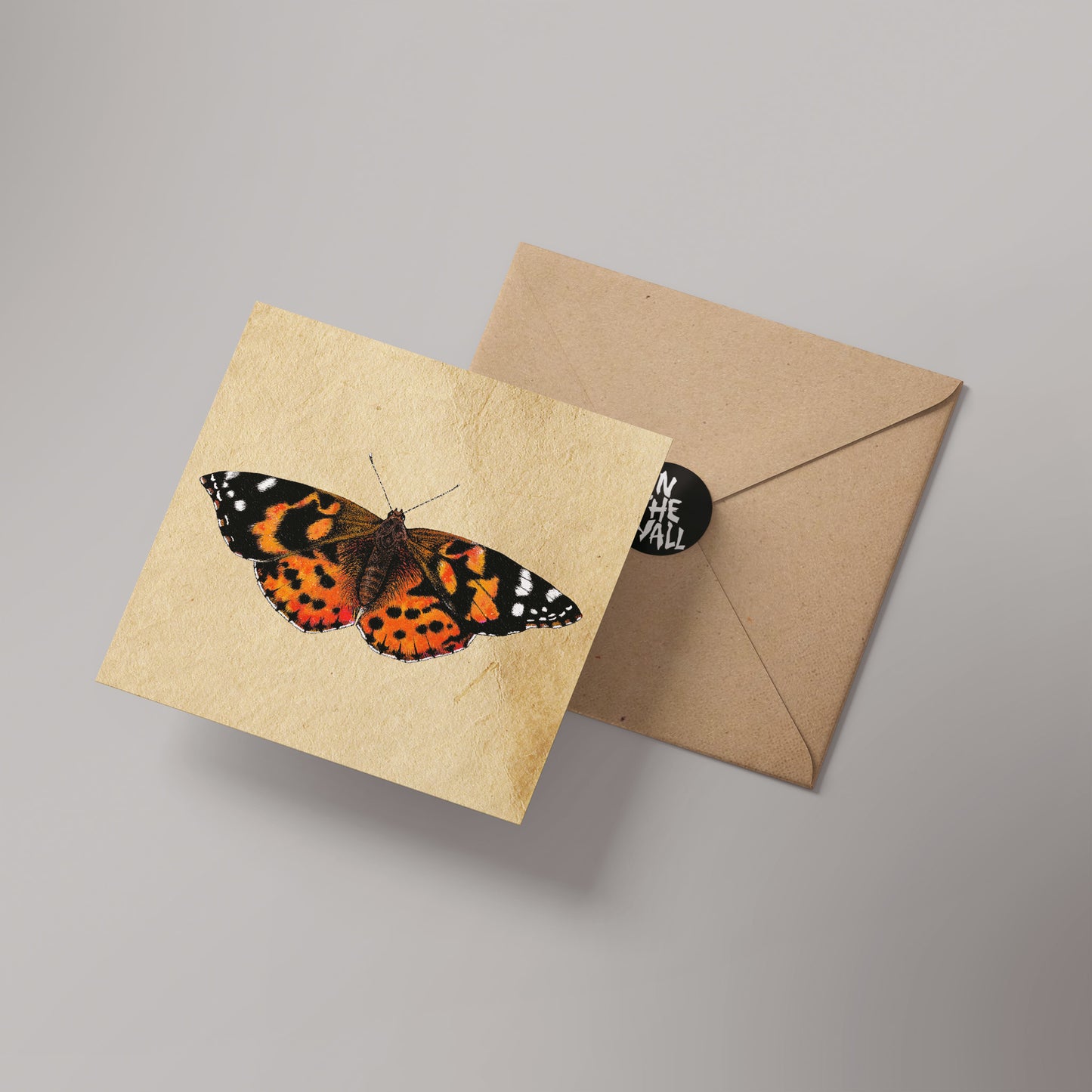 Painted Lady Greetings Card 14x14cm (blank inside)