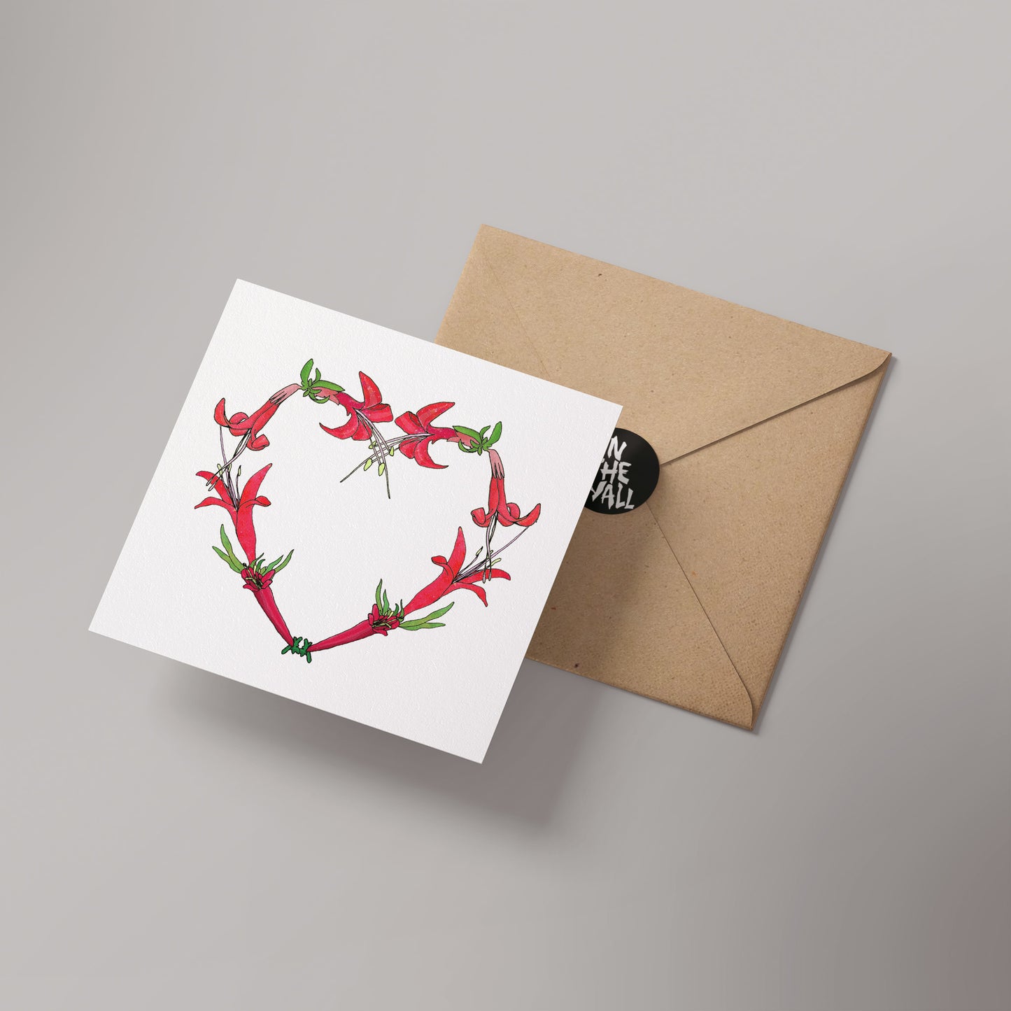 Flower Heart Greetings Card 14x14cm (blank inside)