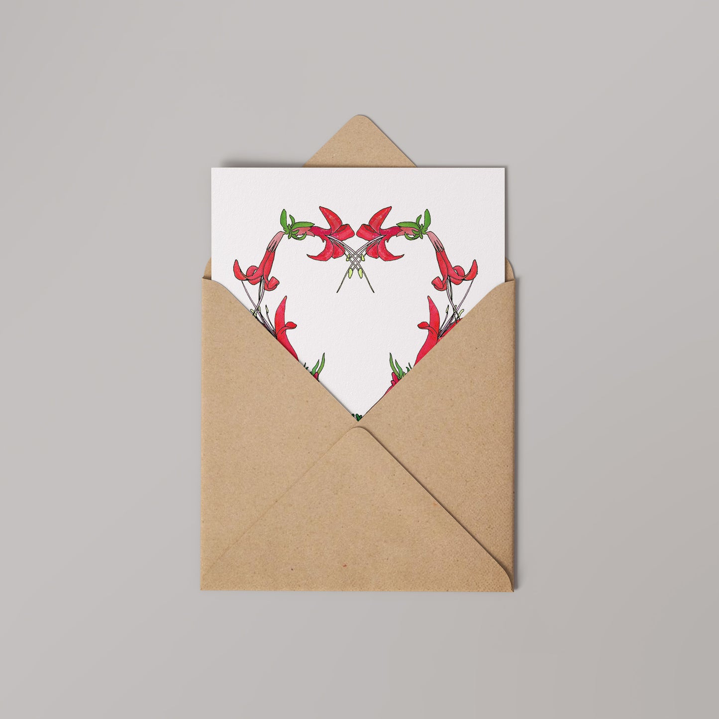 Flower Heart Greetings Card 14x14cm (blank inside)