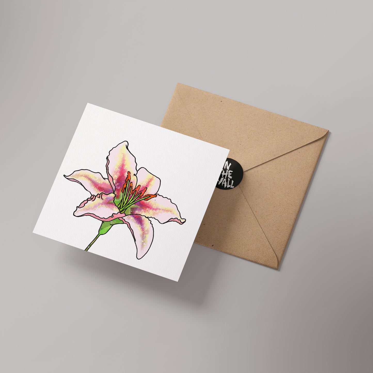 Lilium Speciosum Greetings Card 14x14cm (blank inside)