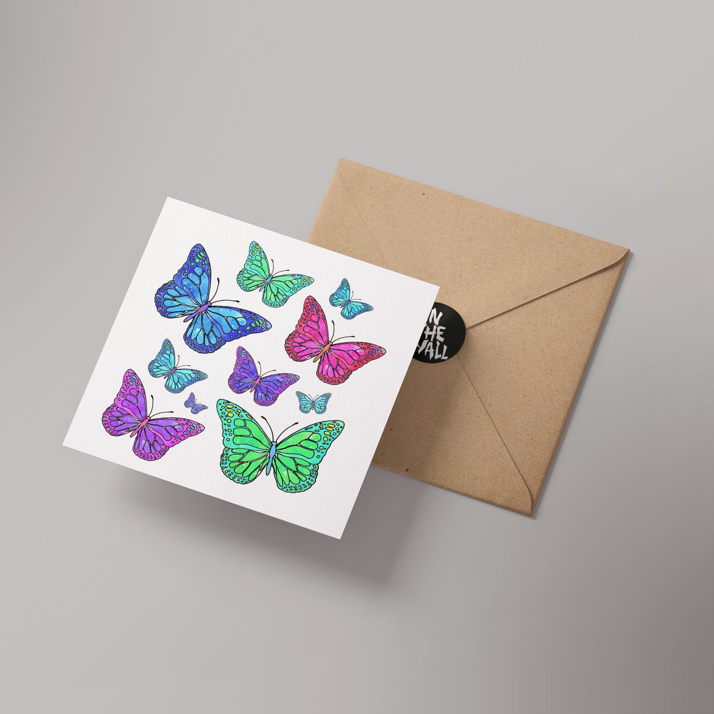 Butterflies Greetings Card 14x14cm (blank inside)