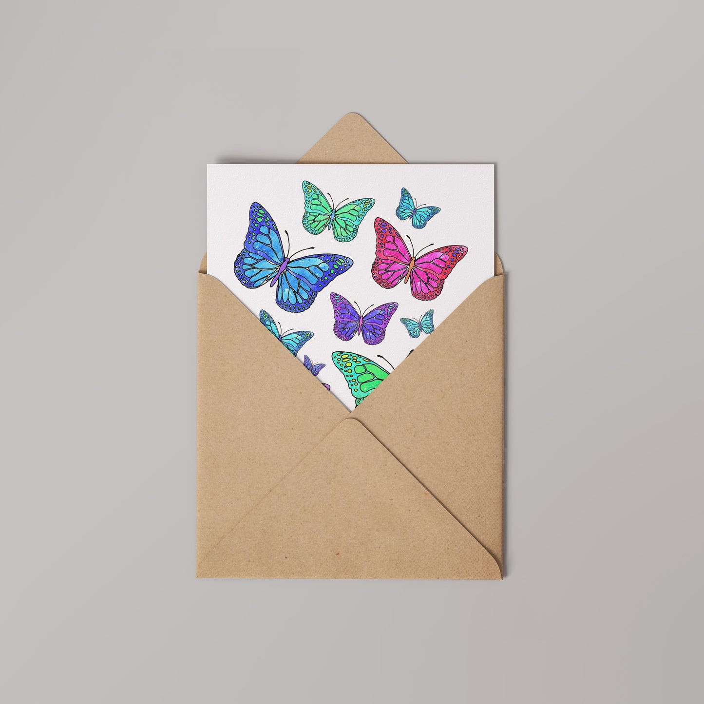 Butterflies Greetings Card 14x14cm (blank inside)