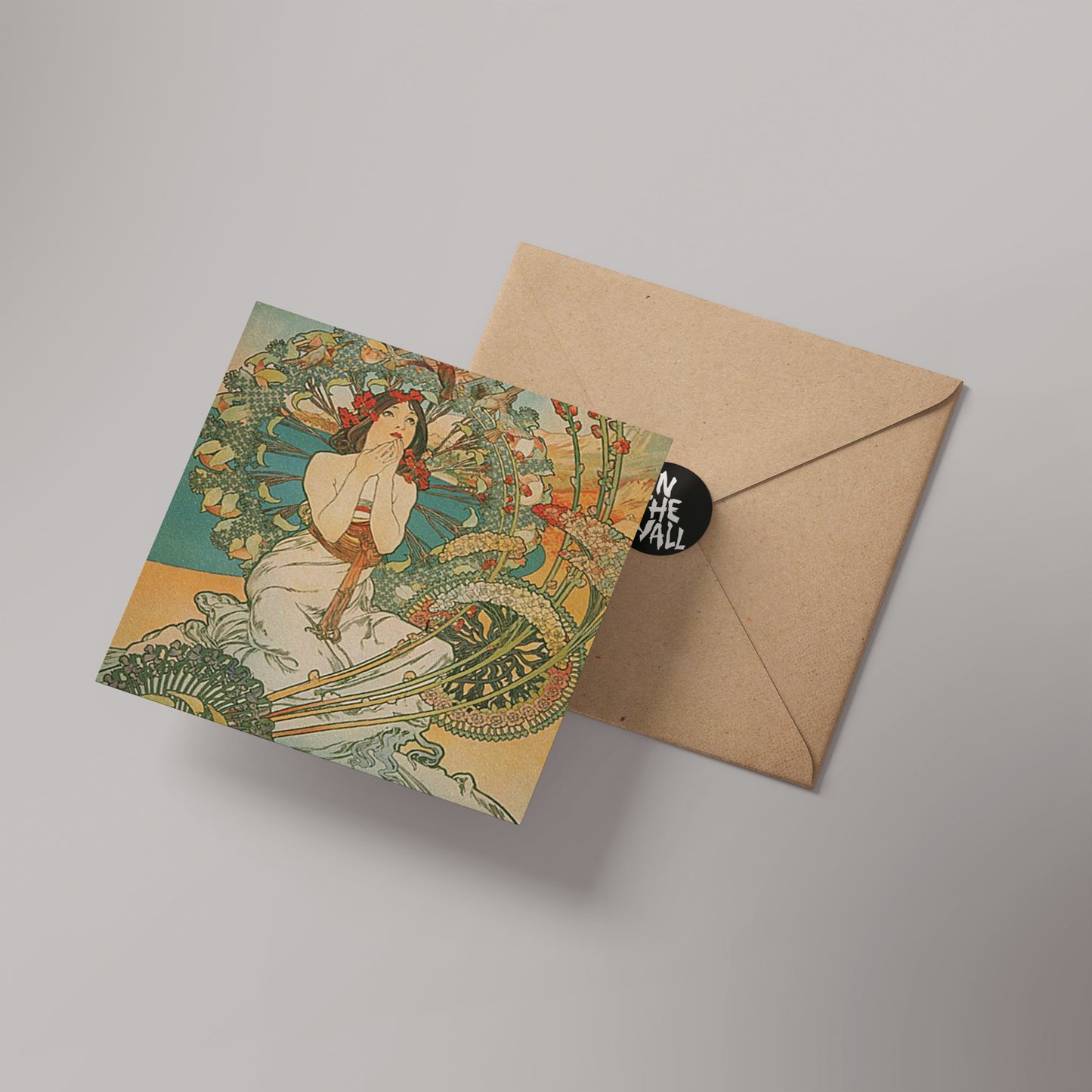 Alphonse Mucha Monaco 14x14cm Greetings Card "Blank Inside"