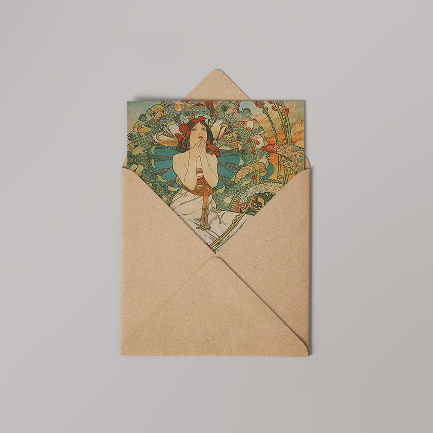Alphonse Mucha Monaco 14x14cm Greetings Card "Blank Inside"