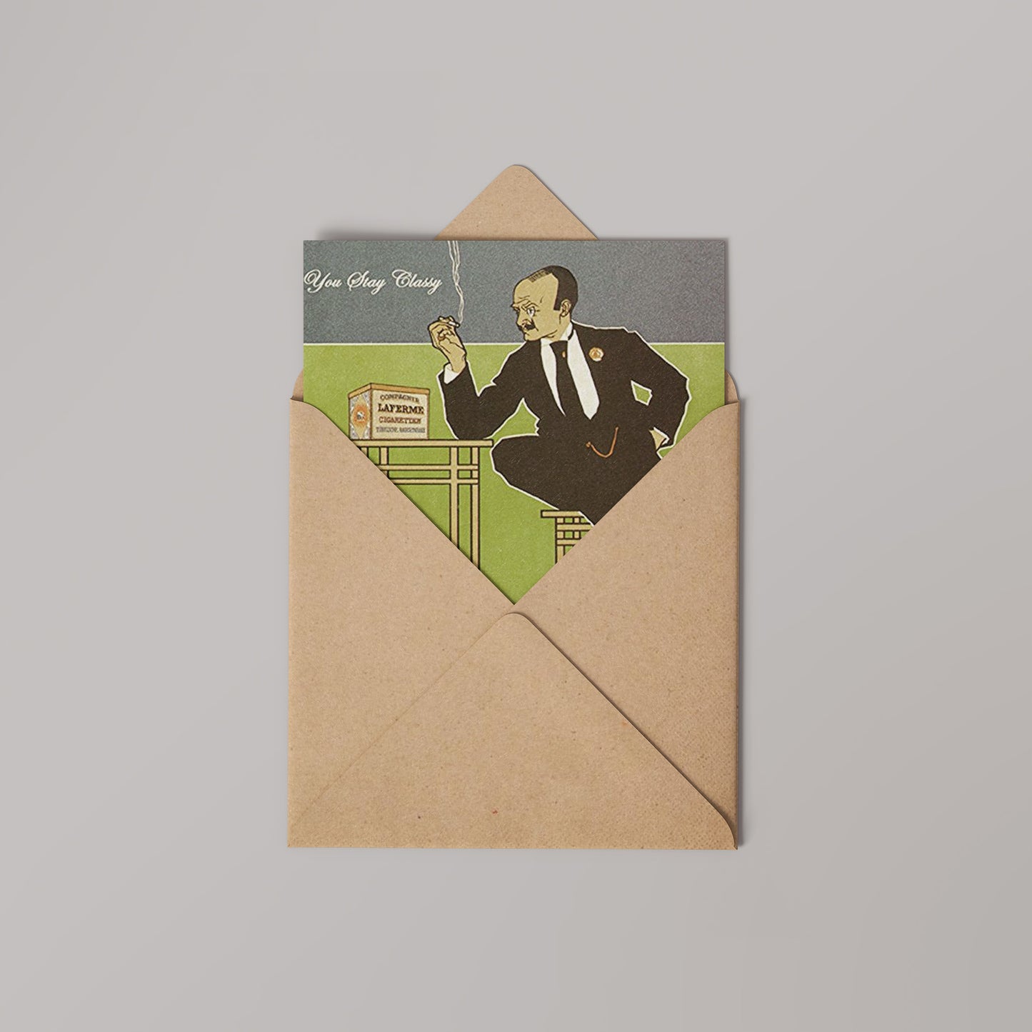 Gent "Stay Classy" 14x14cm Greetings Card "Blank Inside"