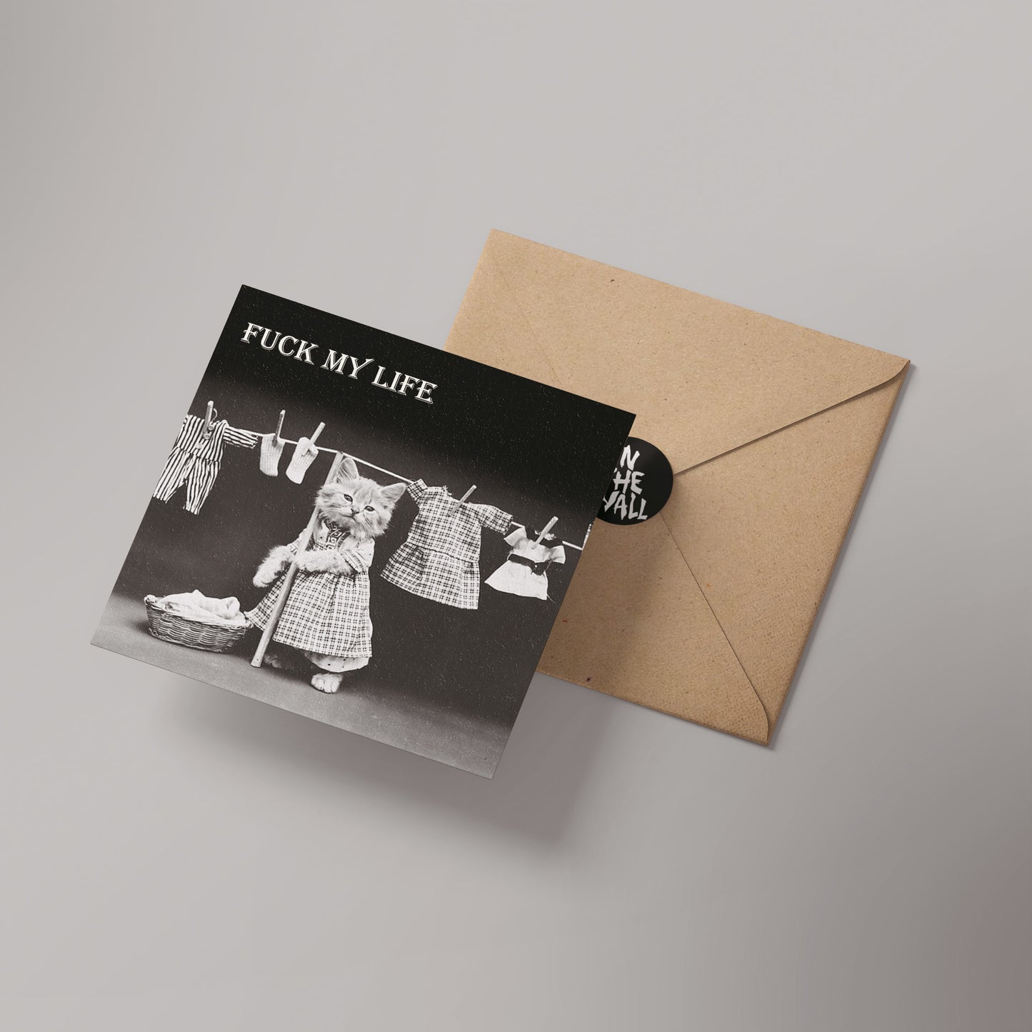 Fuck my Life Vinatge Comedy 14x14cm Greetings card (Blank Inside)