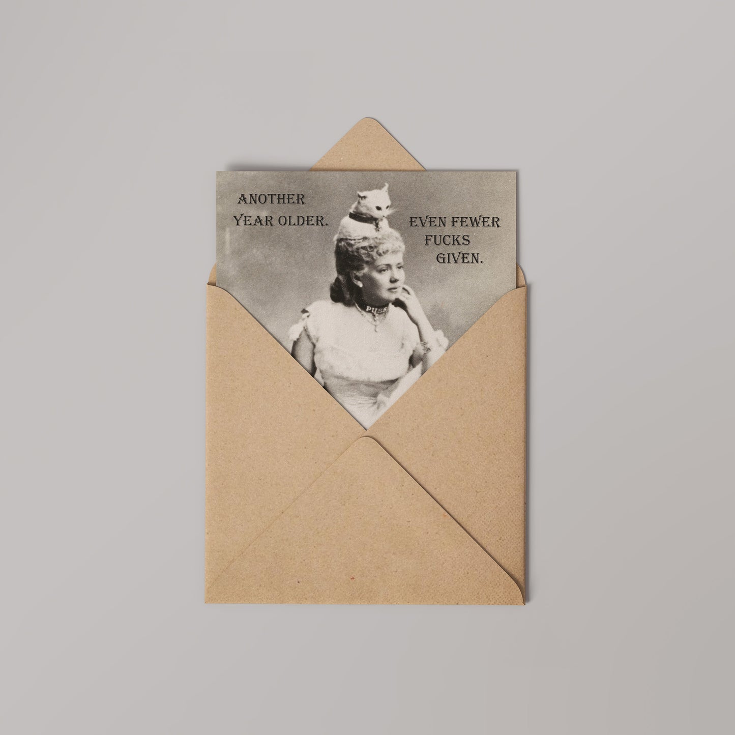 Zero Fucks Vinatge Comedy 14x14cm Greetings card (Blank Inside)