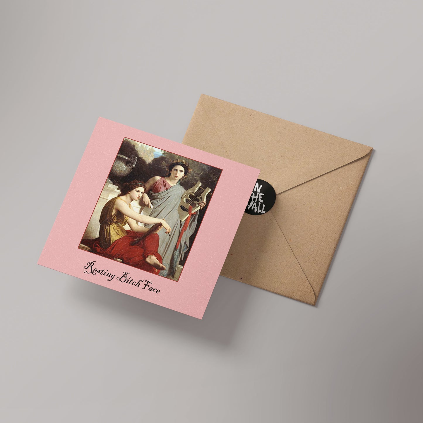 resting bitch face Greetings Card 14x14cm