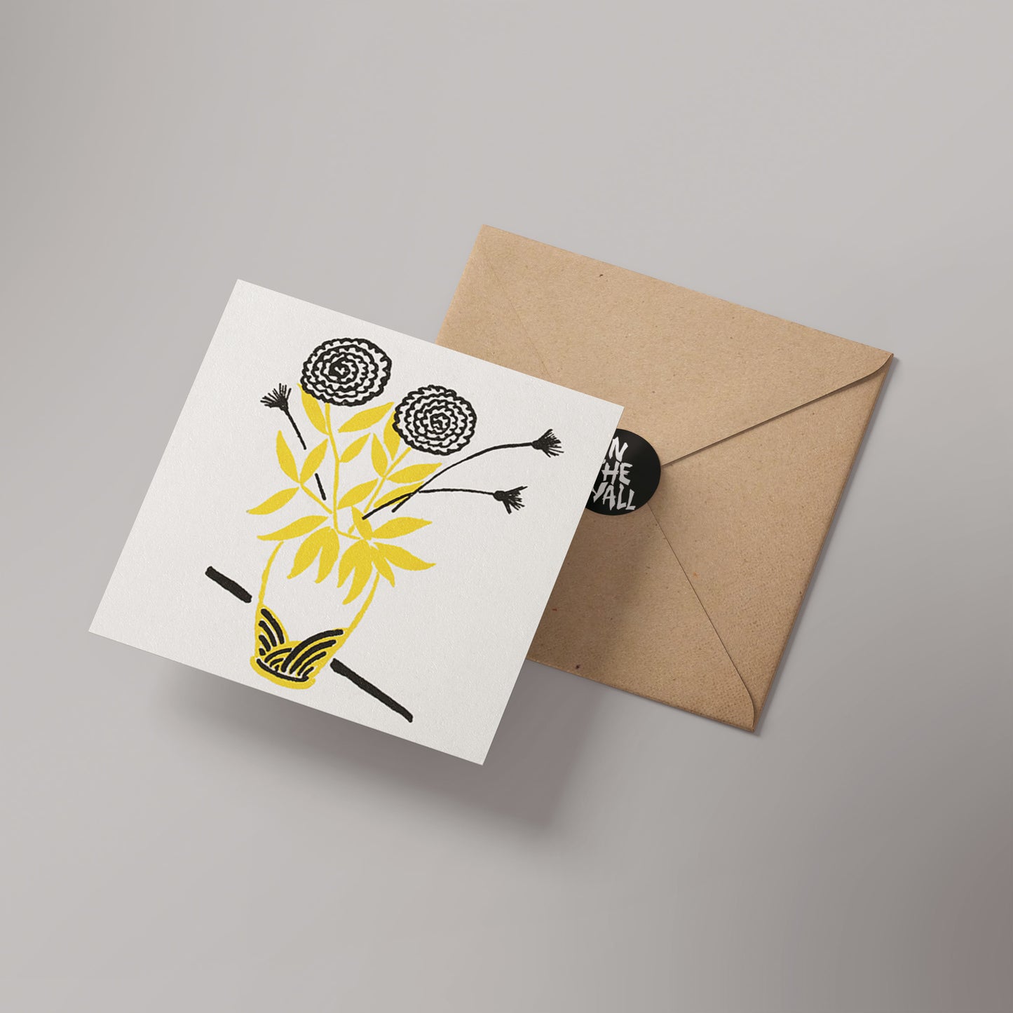 Flowers in Vase 14x14cm Greetings Card