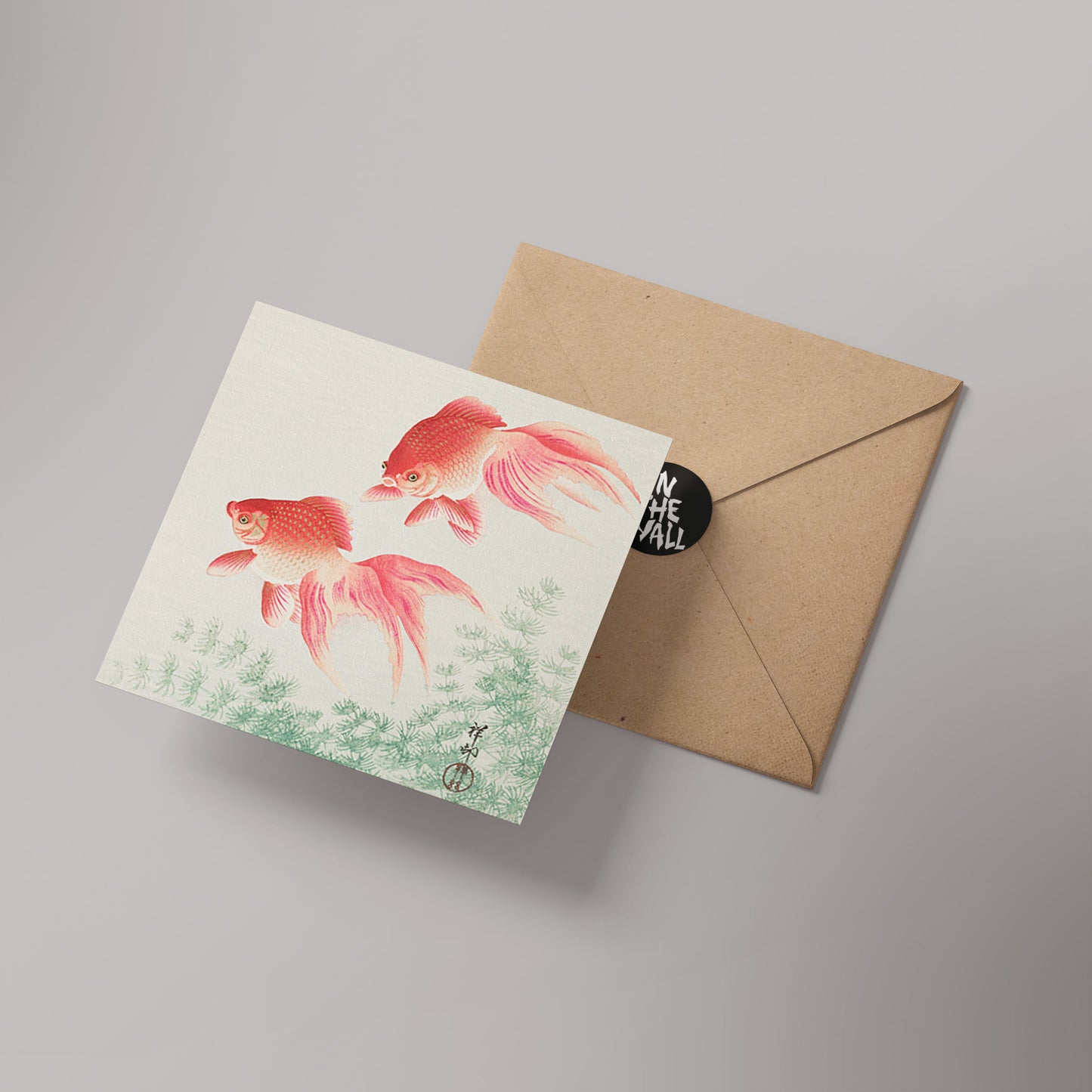 Goldfishes by Ohara Koson 14x14cm Greetings Card