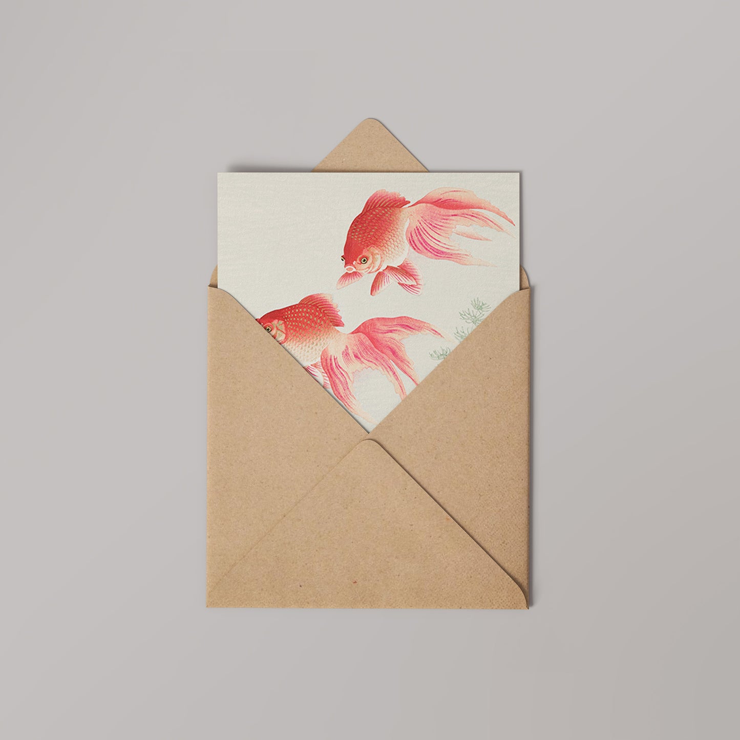 Goldfishes by Ohara Koson 14x14cm Greetings Card