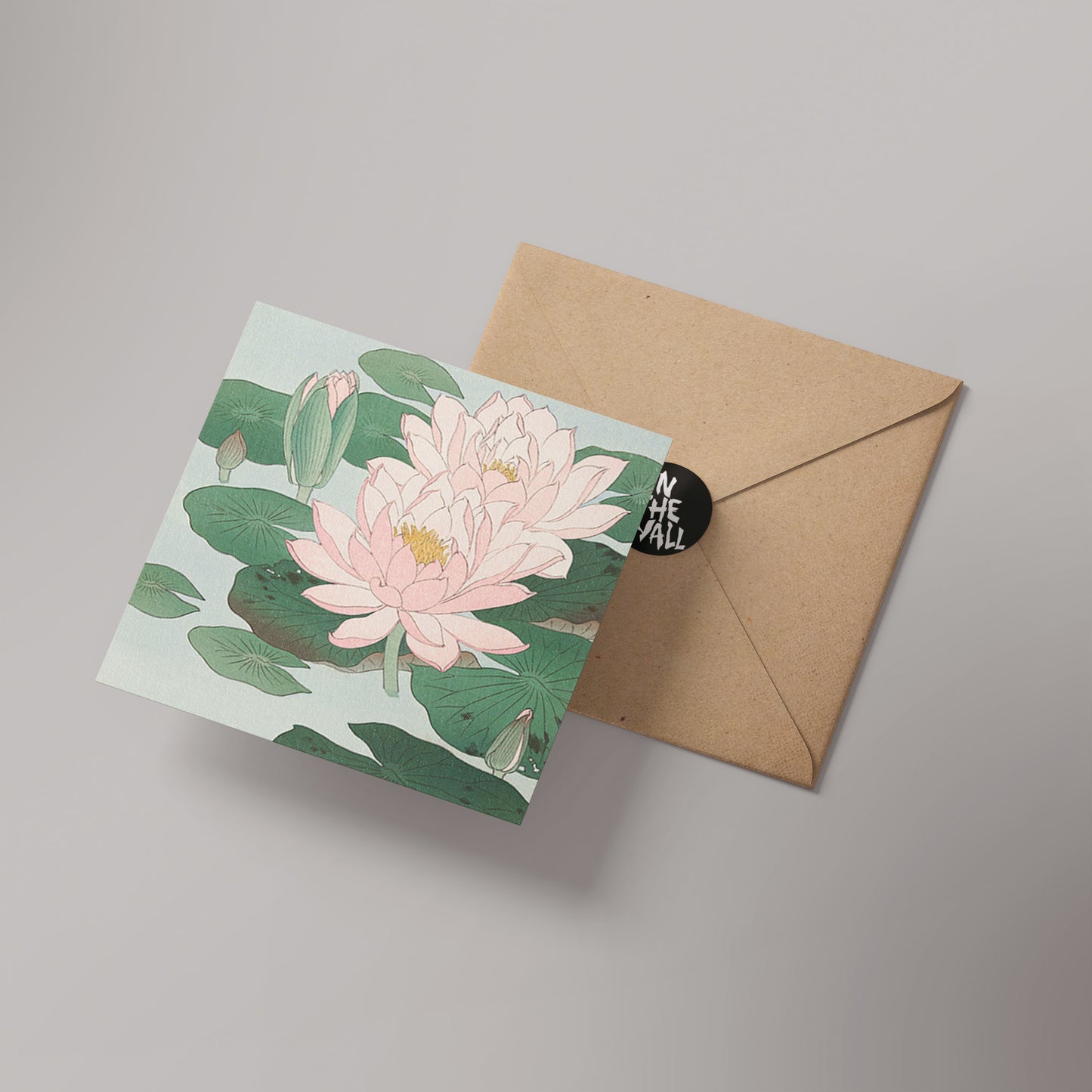 Water Lily by Ohara Koson 14x14cm Greetings Card