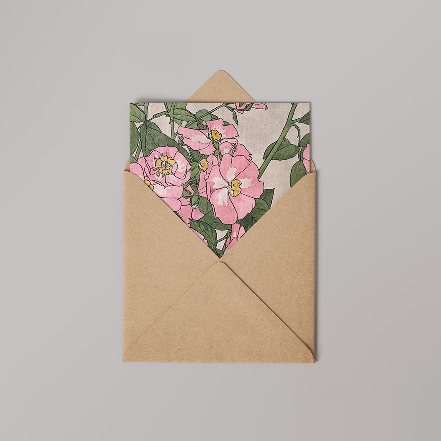 Prairie Rose (1915) by Hannah Borger Overbeck Botanical 14x14cm Greetings Card
