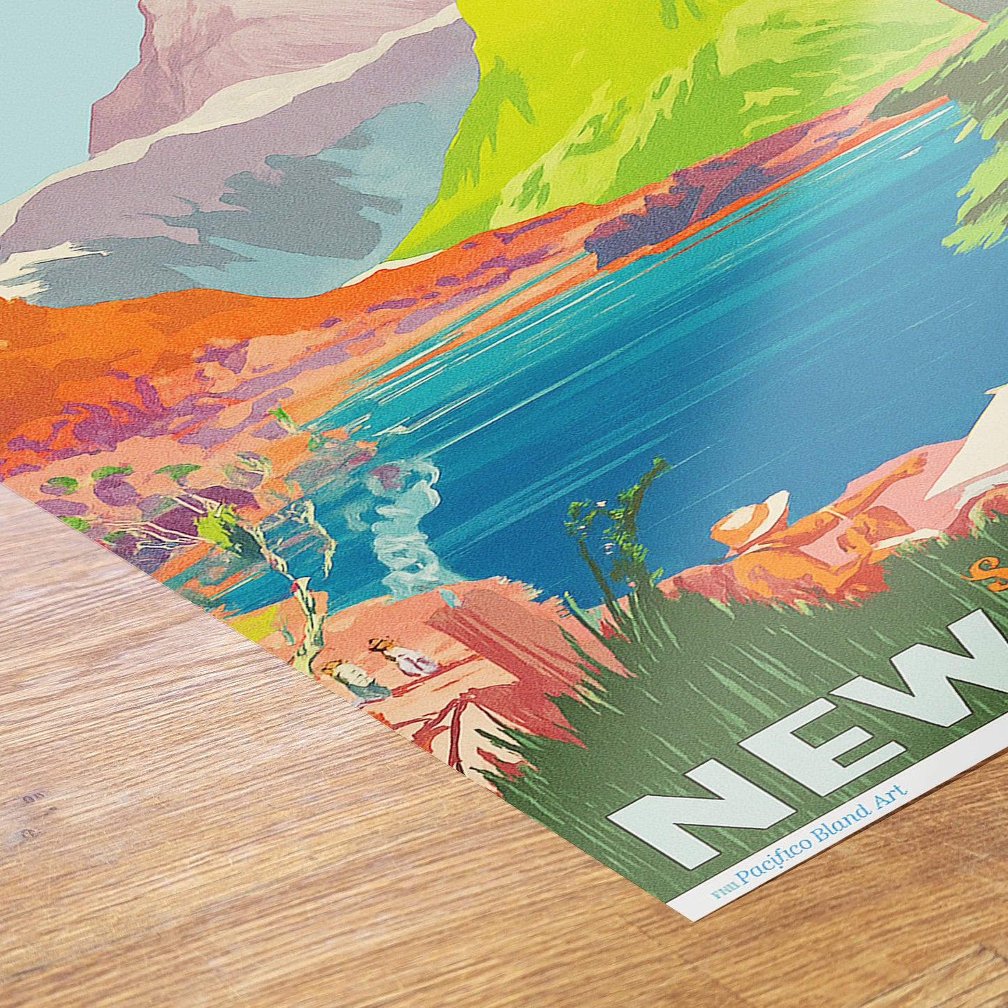 New Zealand Vintage Travel Poster 50x70cm Art Print