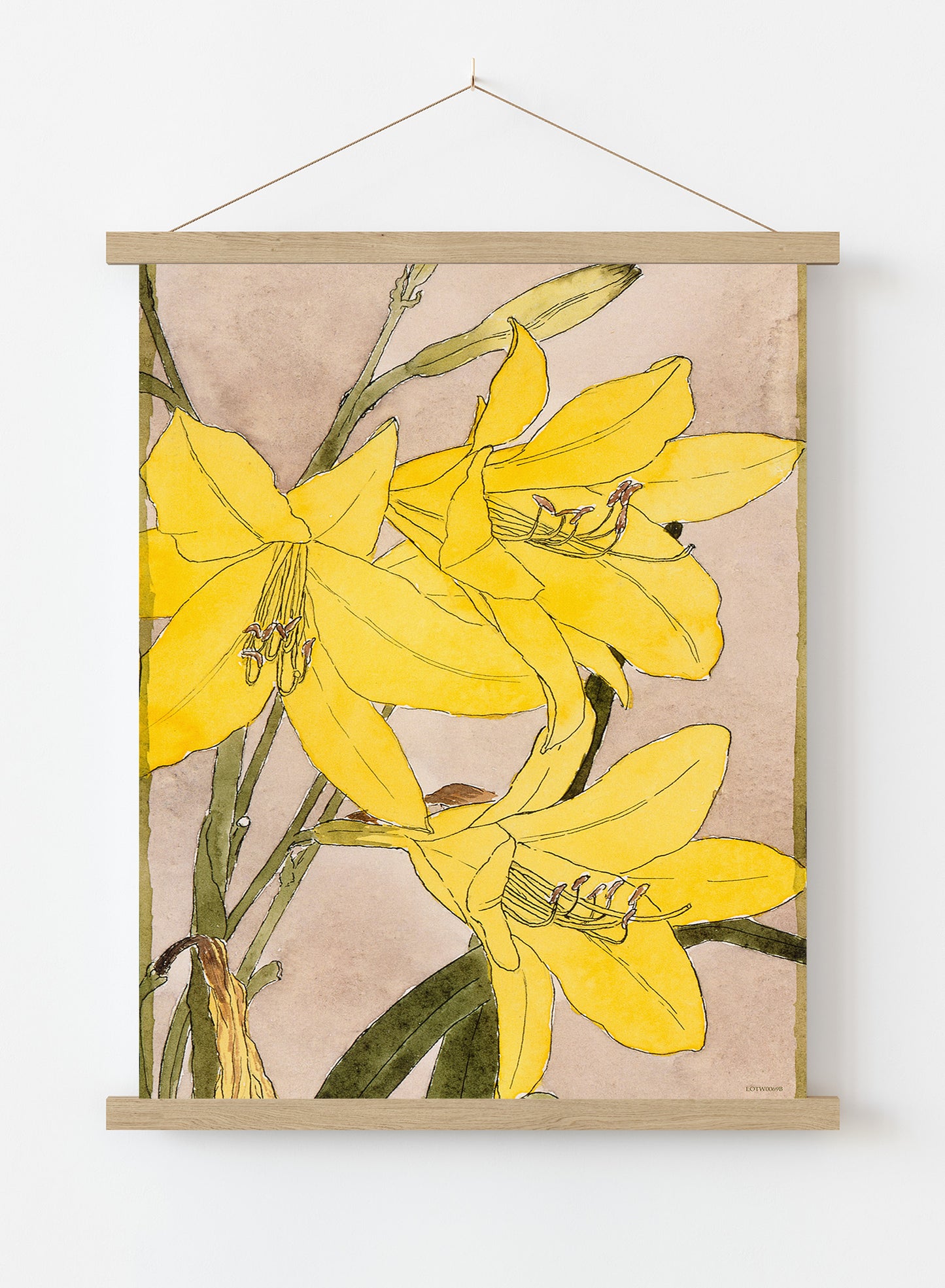 Yellow Daylily by Hannah Borger Overbeck Print – Hannah Borger Overbeck Vintage Art Wall Art 50x70cm Poster Hanger