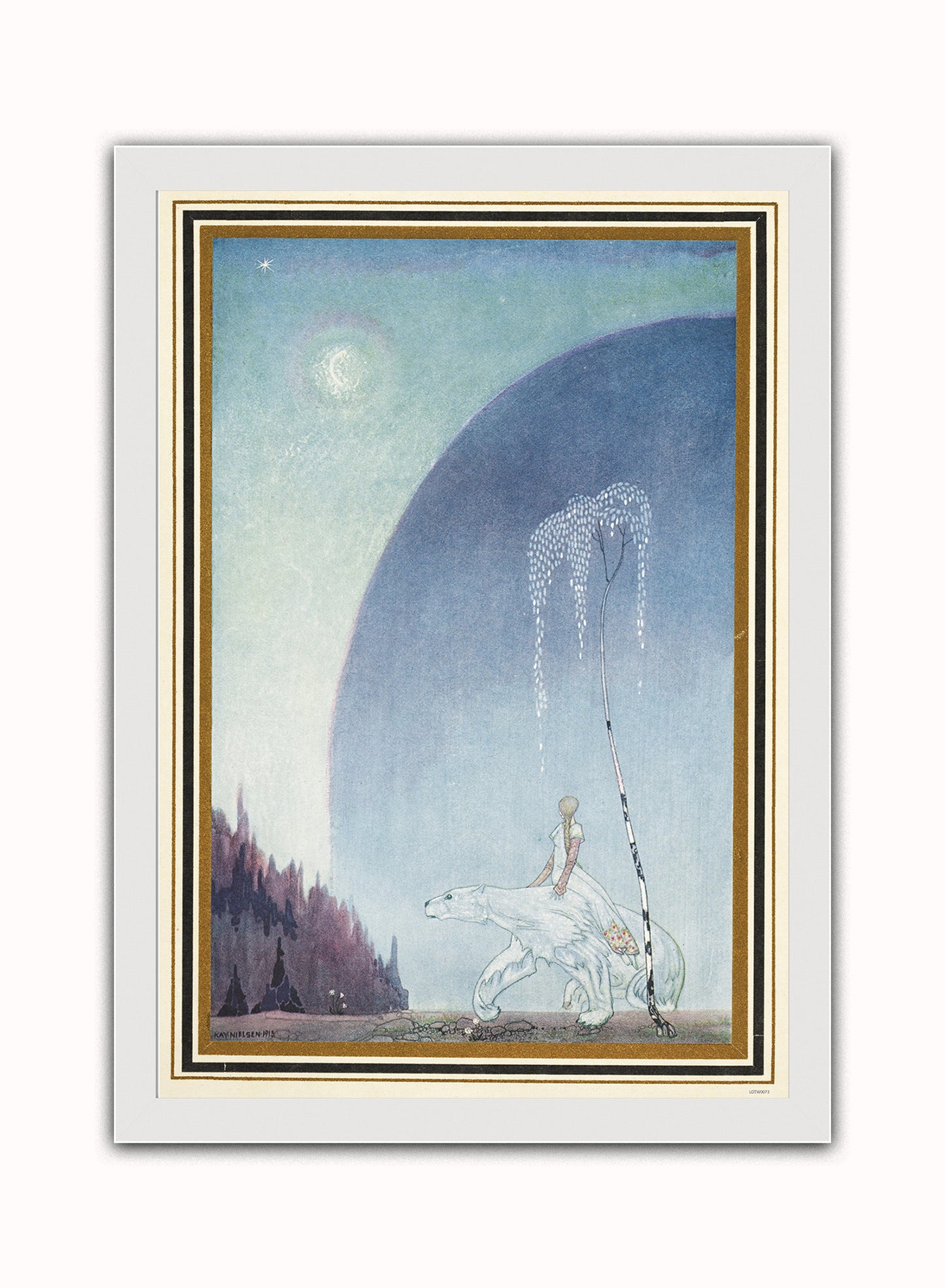Kay Nielson, Illustration, Enchanted, Medieval, Fantasy, White Bear Art Print Poster Vintage Poster Wall Art Print 50x70cm White Frame