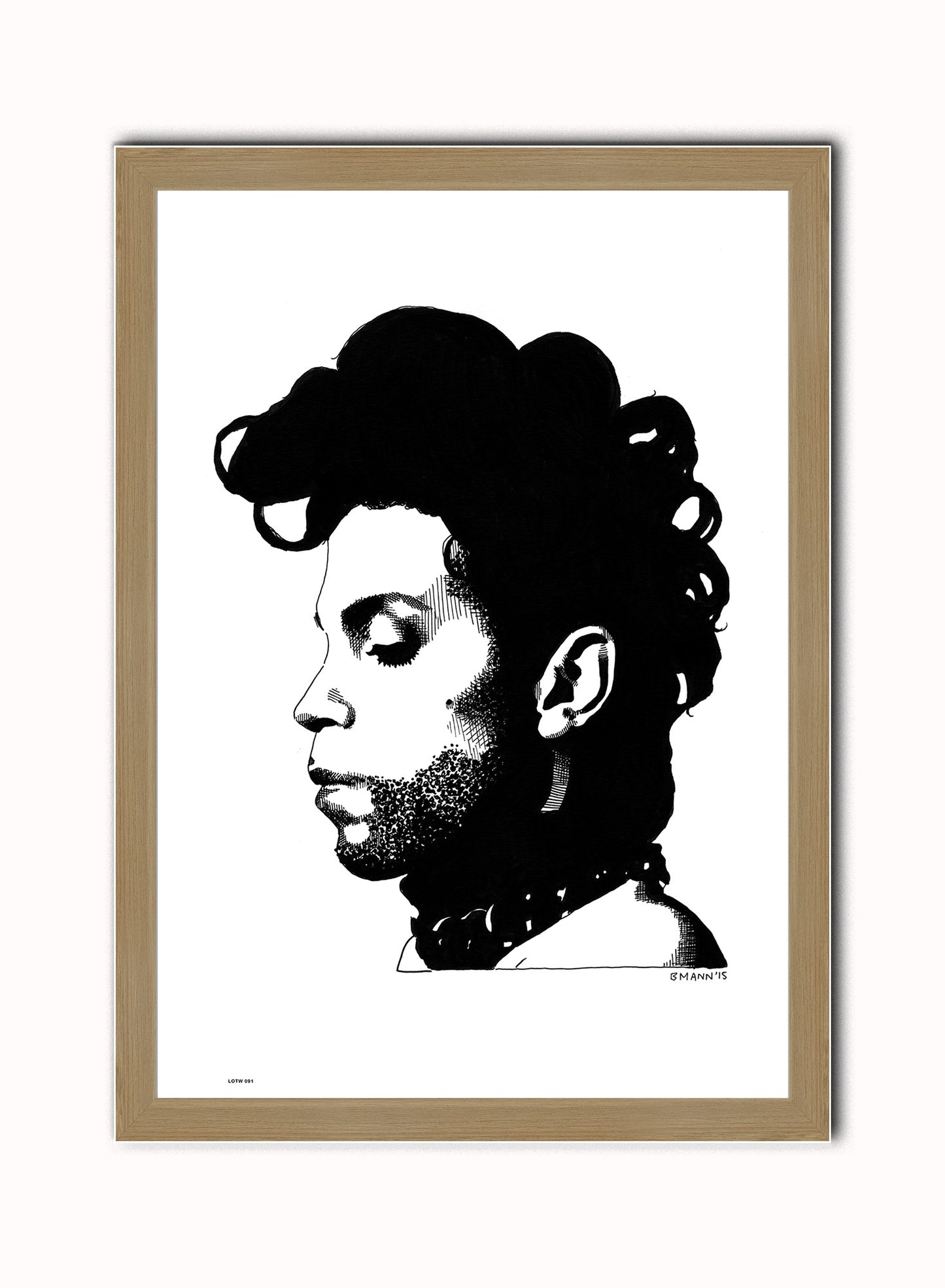 Prince, Music Idol Iconic Popstar Art Print Poster Vintage Poster Wall Art Print 50x70cm Light Wood Frame