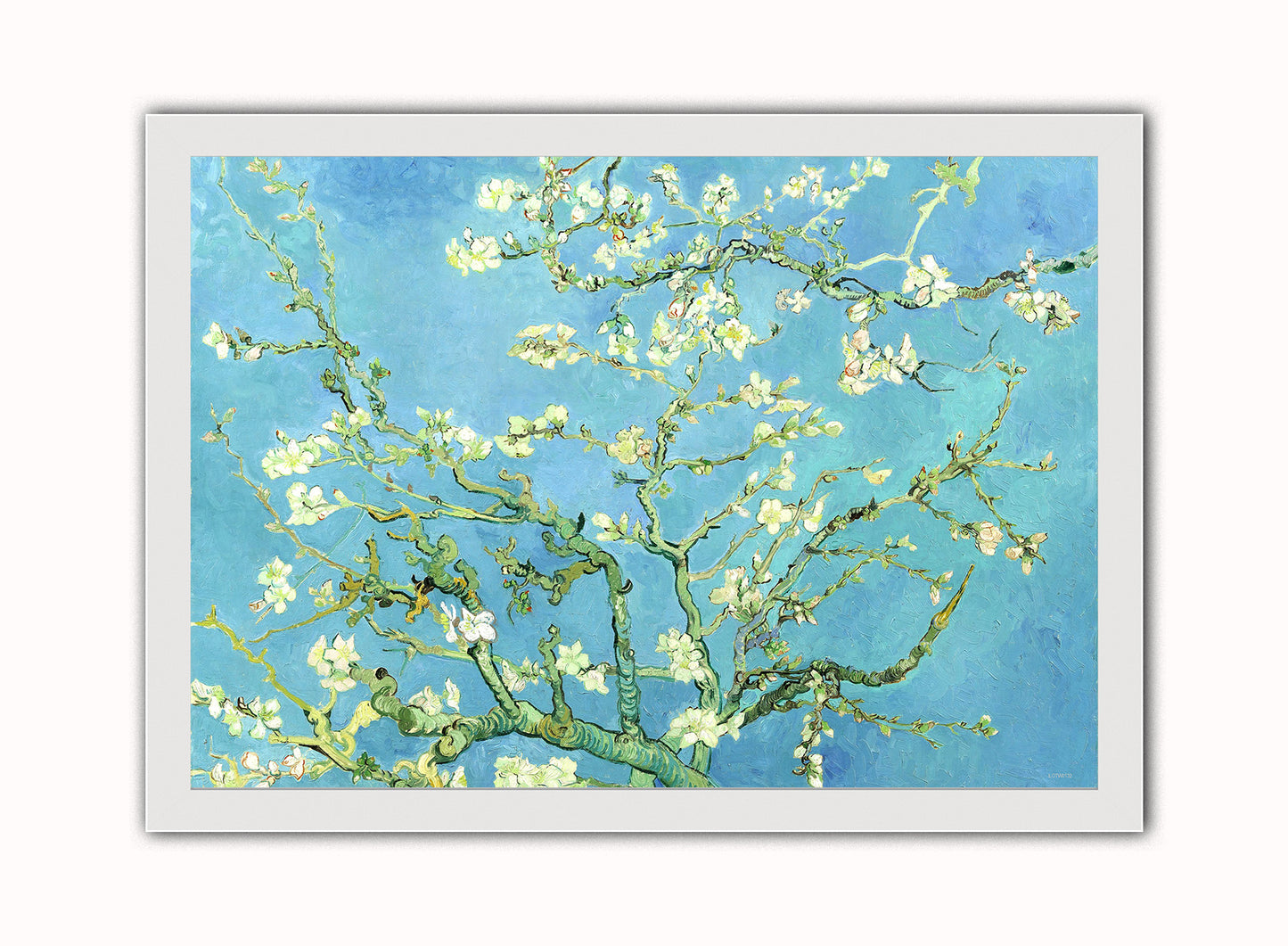 Vincent van Gogh, Almond Blossom Art Print Poster Vintage Poster Wall Art Print 50x70cm White Frame