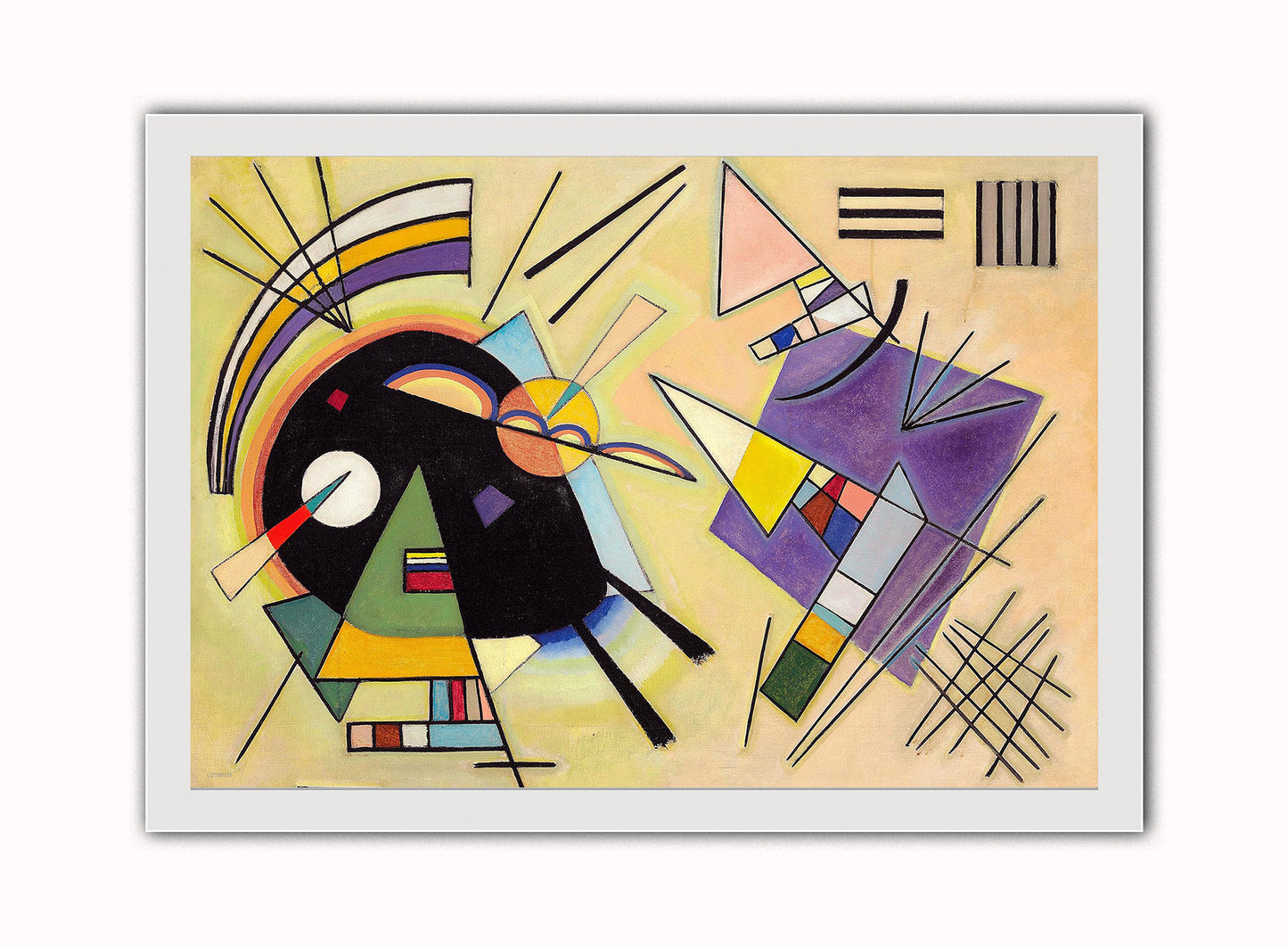 Vassily Kandinsky Black and Violet 1923 Art Print Poster Vintage Poster Wall Art Print 50x70cm White Frame