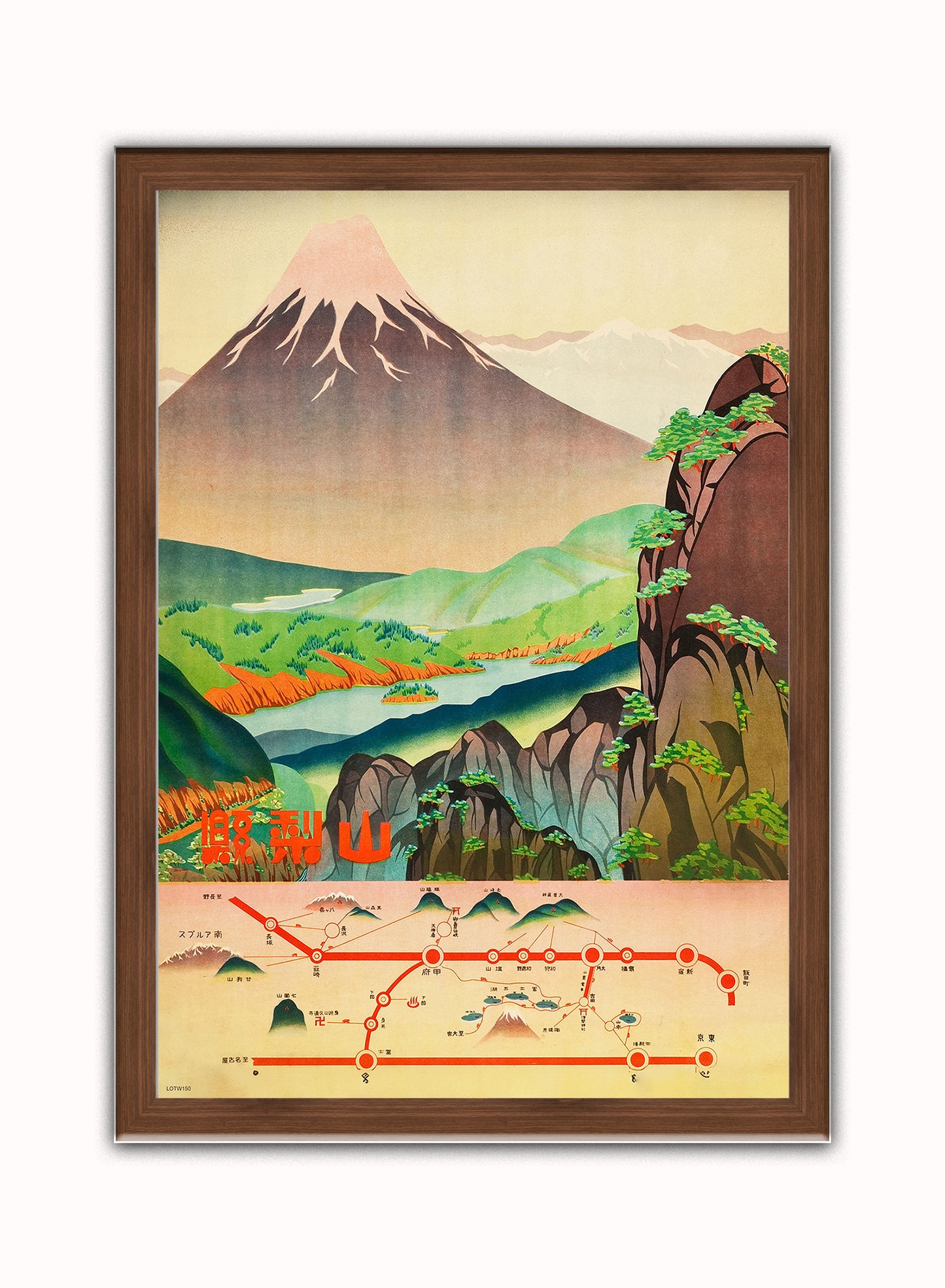 Japanese Mount Fuji Tourist Bus Map Poster Art Print 50x70cm Vintage Art Wall Art Print