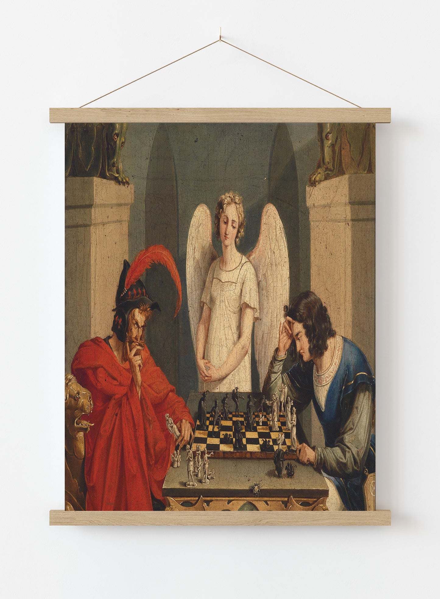 The Devil's Checkmate by Friedrich August Moritz Print – Friedrich August Moritz Vintage Art Wall Art 50x70cm Poster Hanger