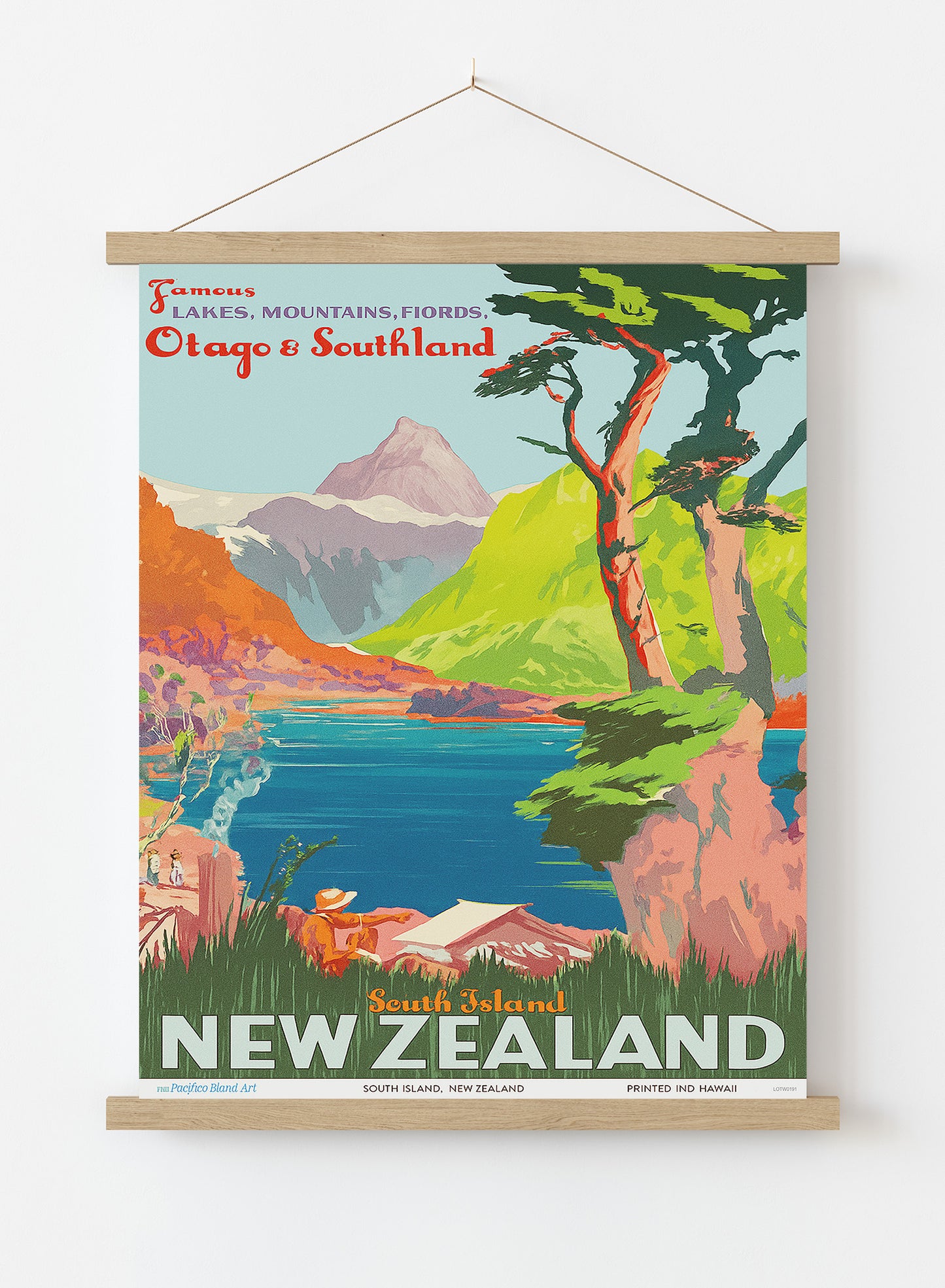 New Zealand Vintage Travel Poster Vintage Poster Wall Art Print 50x70cm Poster Hanger