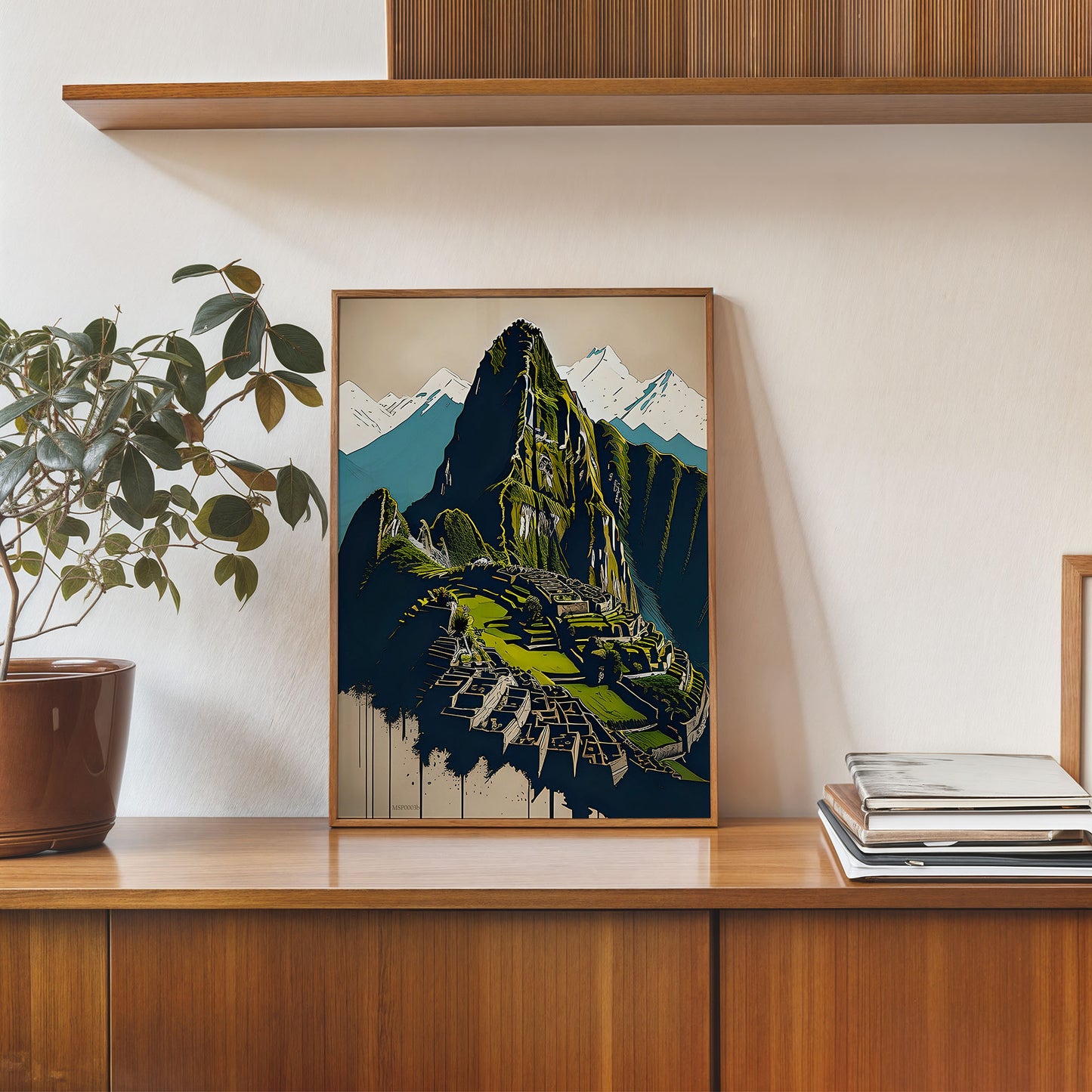Machu Picchu Inca Citidel Pop Art Poster Print 30x40cm