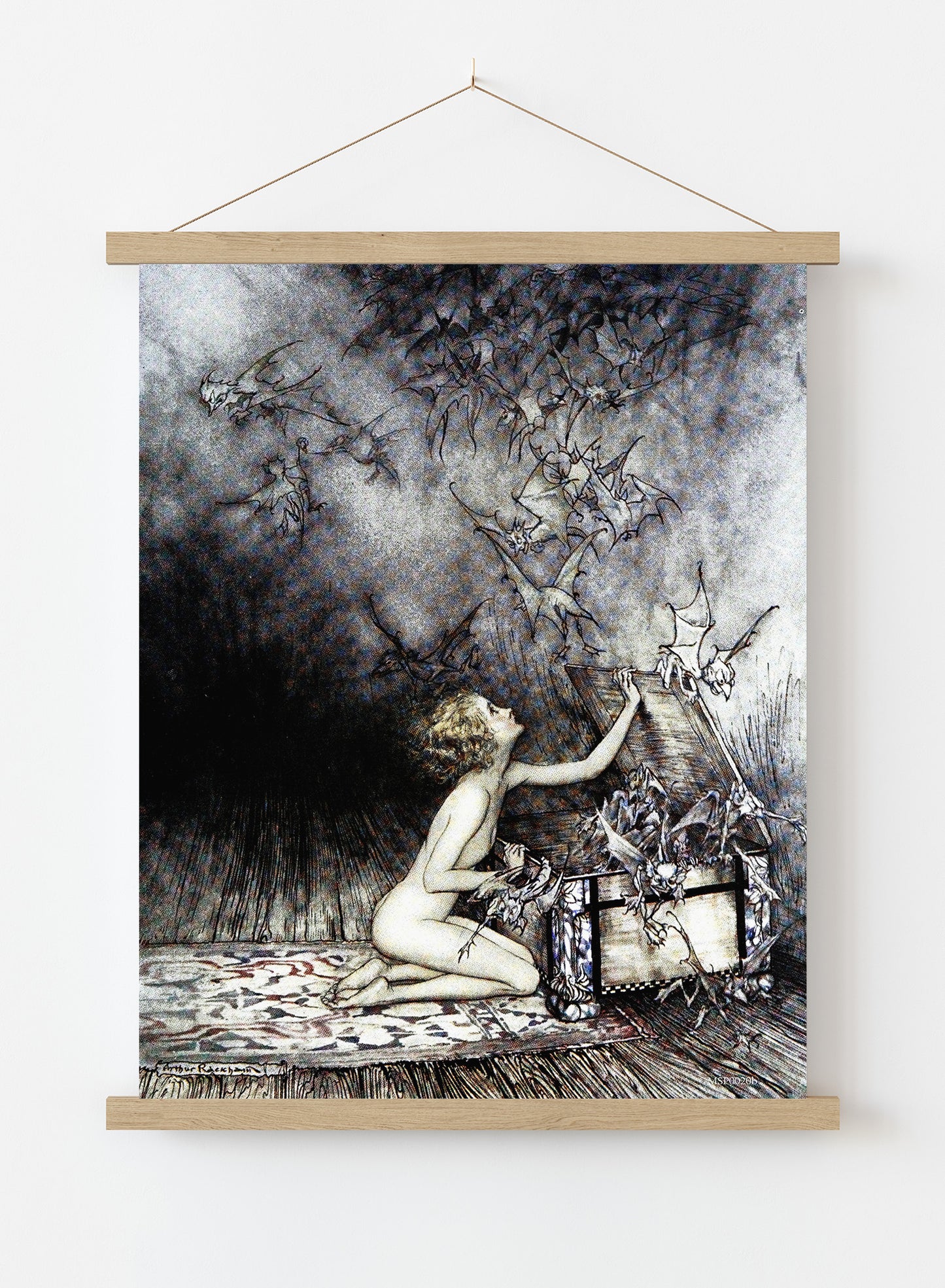 Pandora and the box by Arthur Rackham Art Print Print – Arthur Rackham Art Print Vintage Art Wall Art 30x40cm Hanger