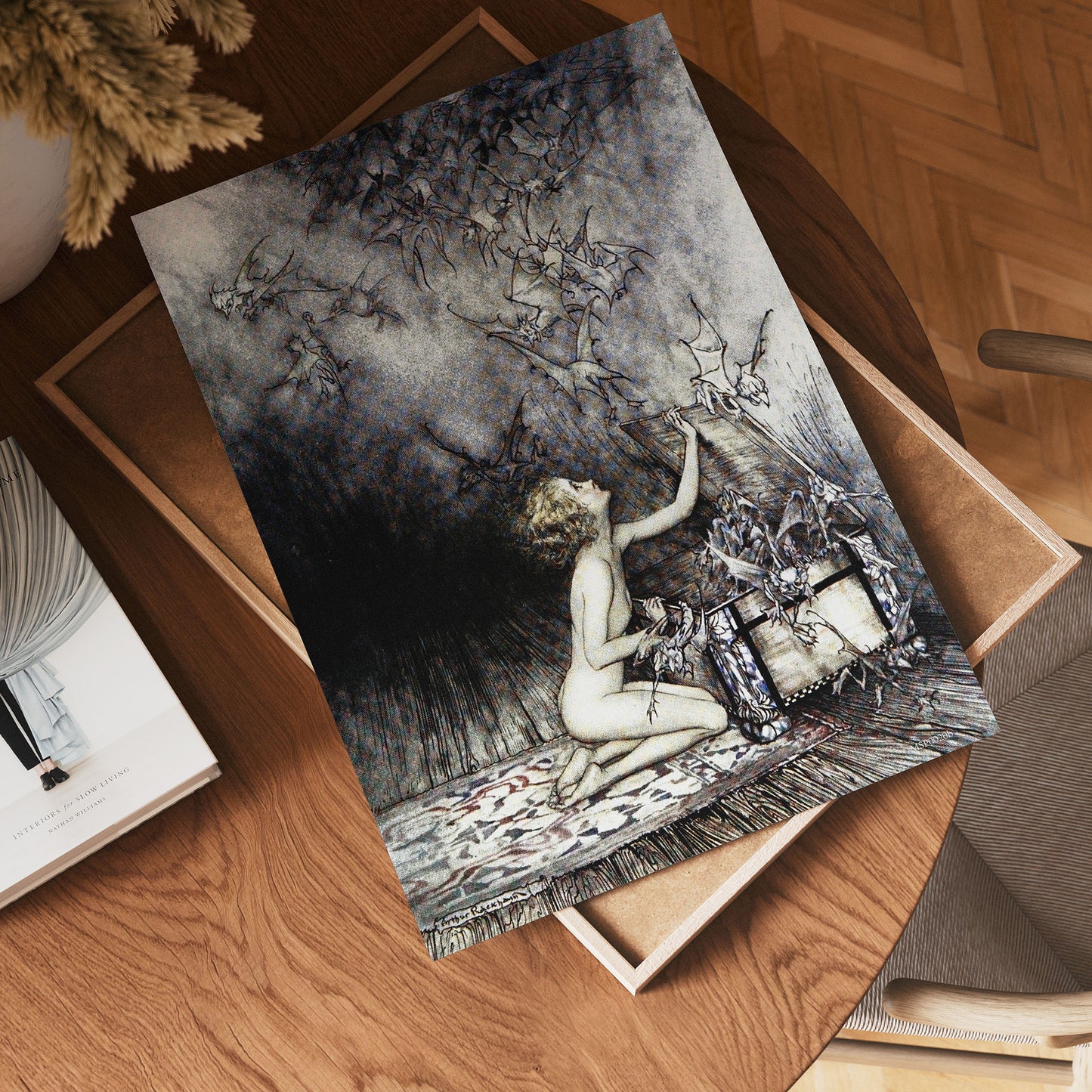 Pandora and the box by Arthur Rackham Art Print 30x40cm