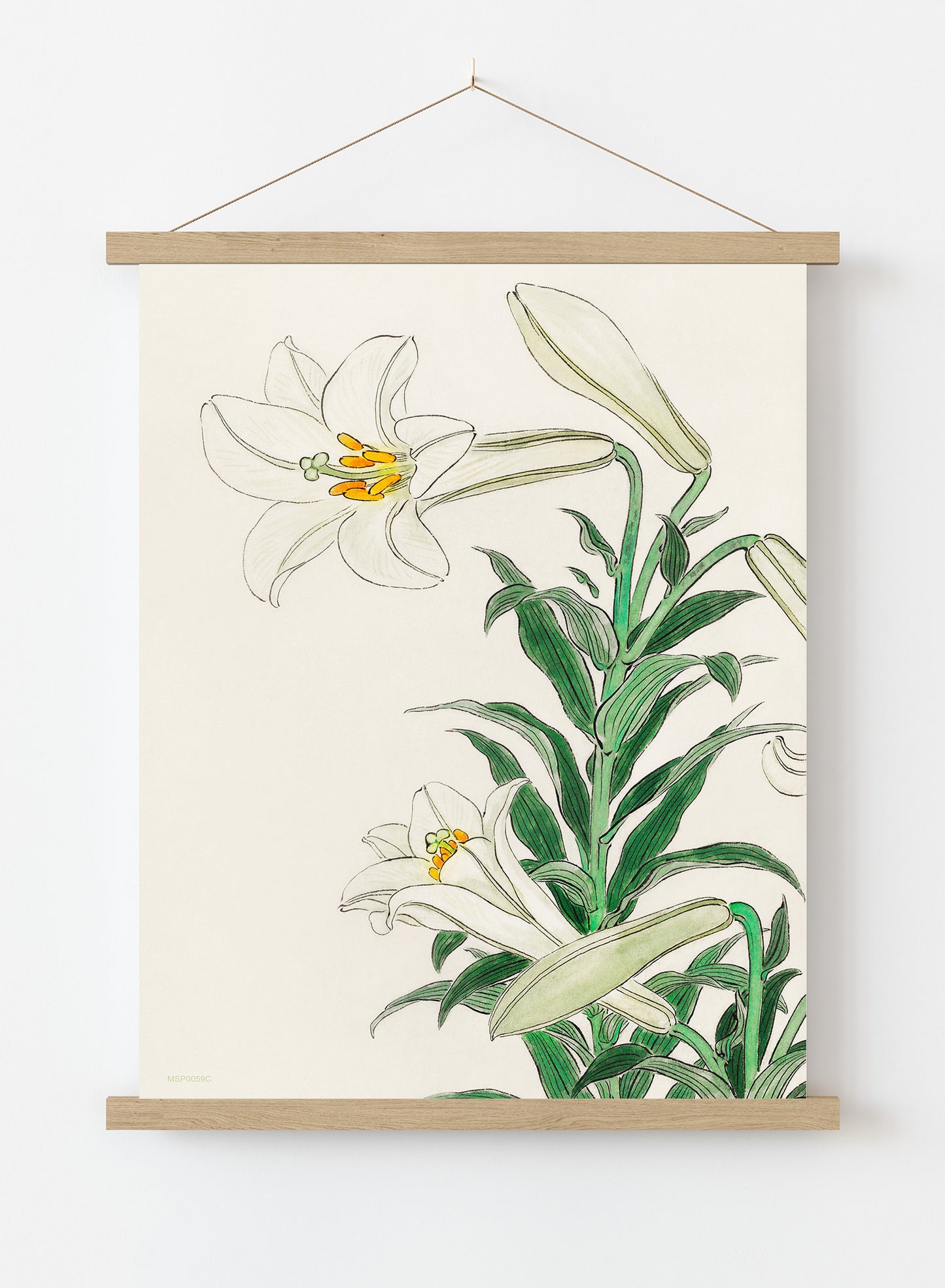 White Lily by Ohara Koson 1900 - 1945 Japenese Poster Art Print Print – Ohara Koson Vintage Poster Wall Art 30x40cm Hanger