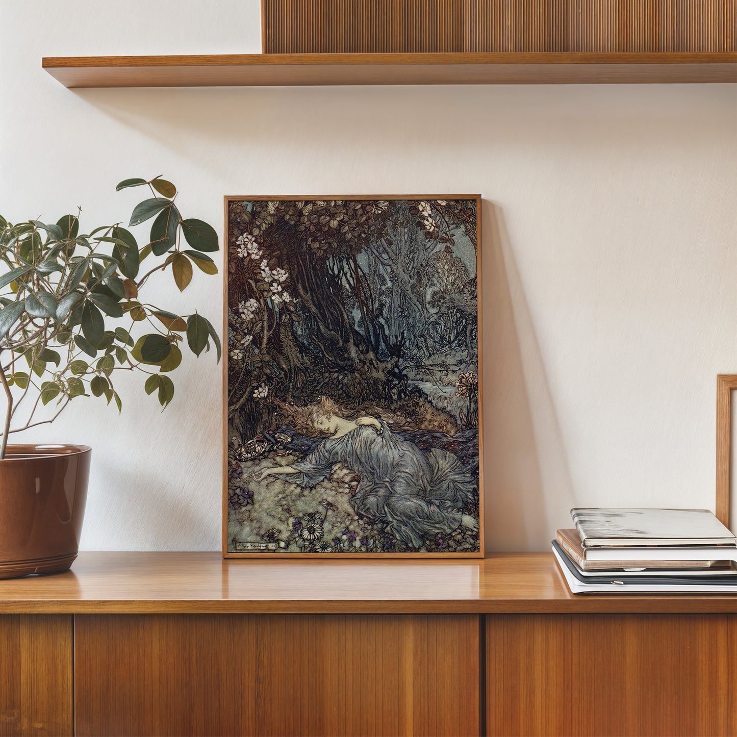 Titania, the Queen of the Fairies Mid Summer Nights Dream Arthur Rackham Art Print 30x40cm