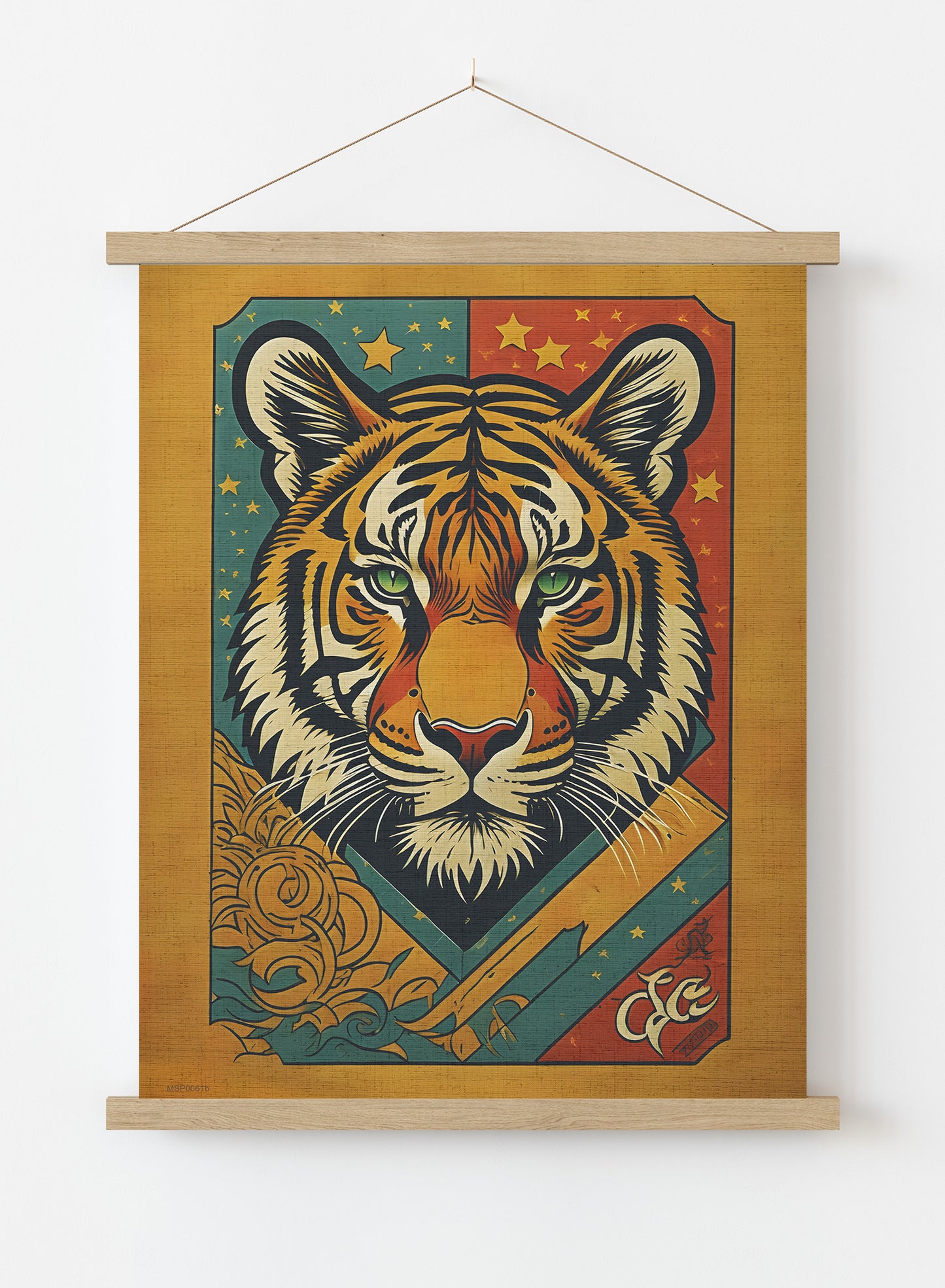 Indian Tiger Matchbox Art Print Vintage Art Wall Art Print 30x40cm Hanger