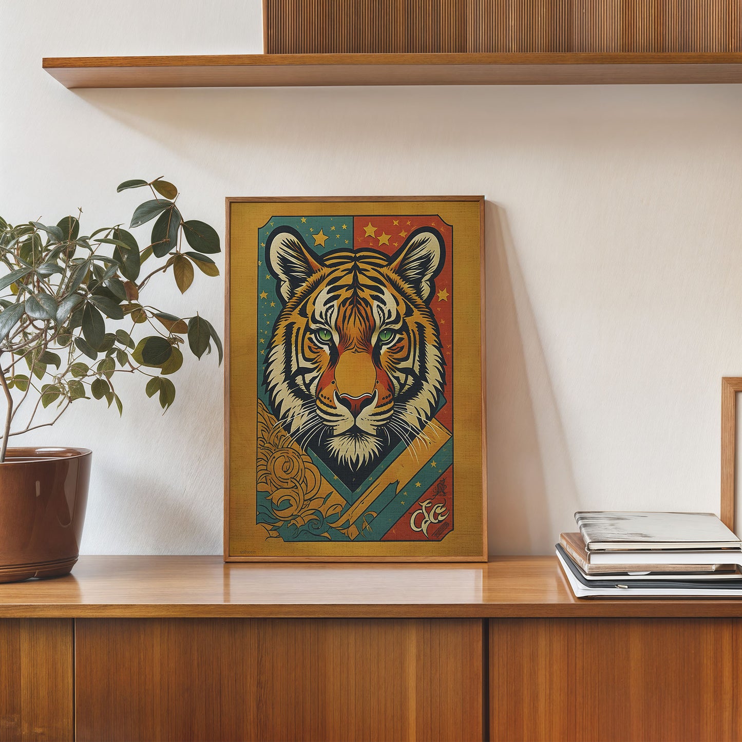 Indian Tiger Matchbox Art Print 30x40cm