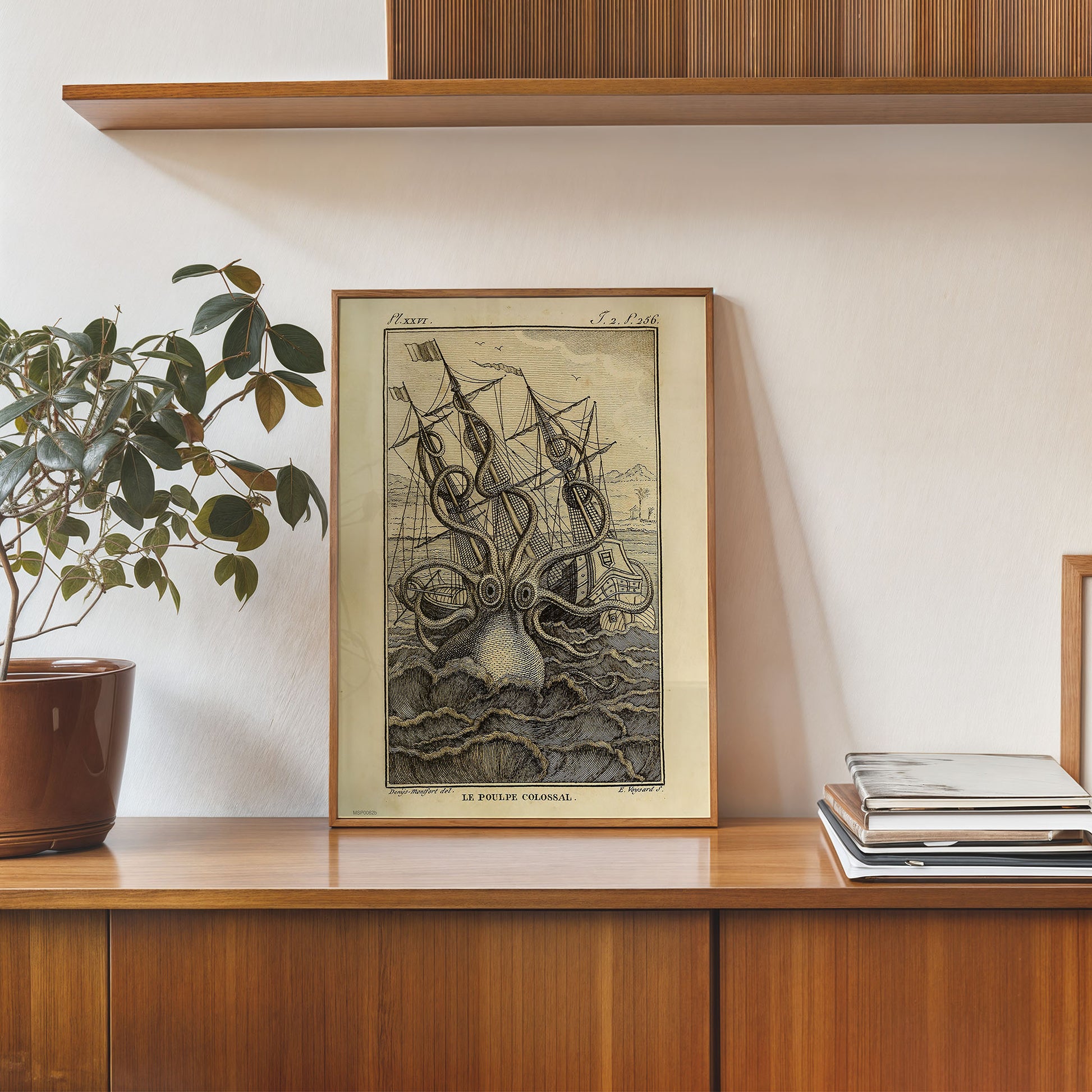 Kraken Cthulhu sea monster Vintage Art Print 30x40cm